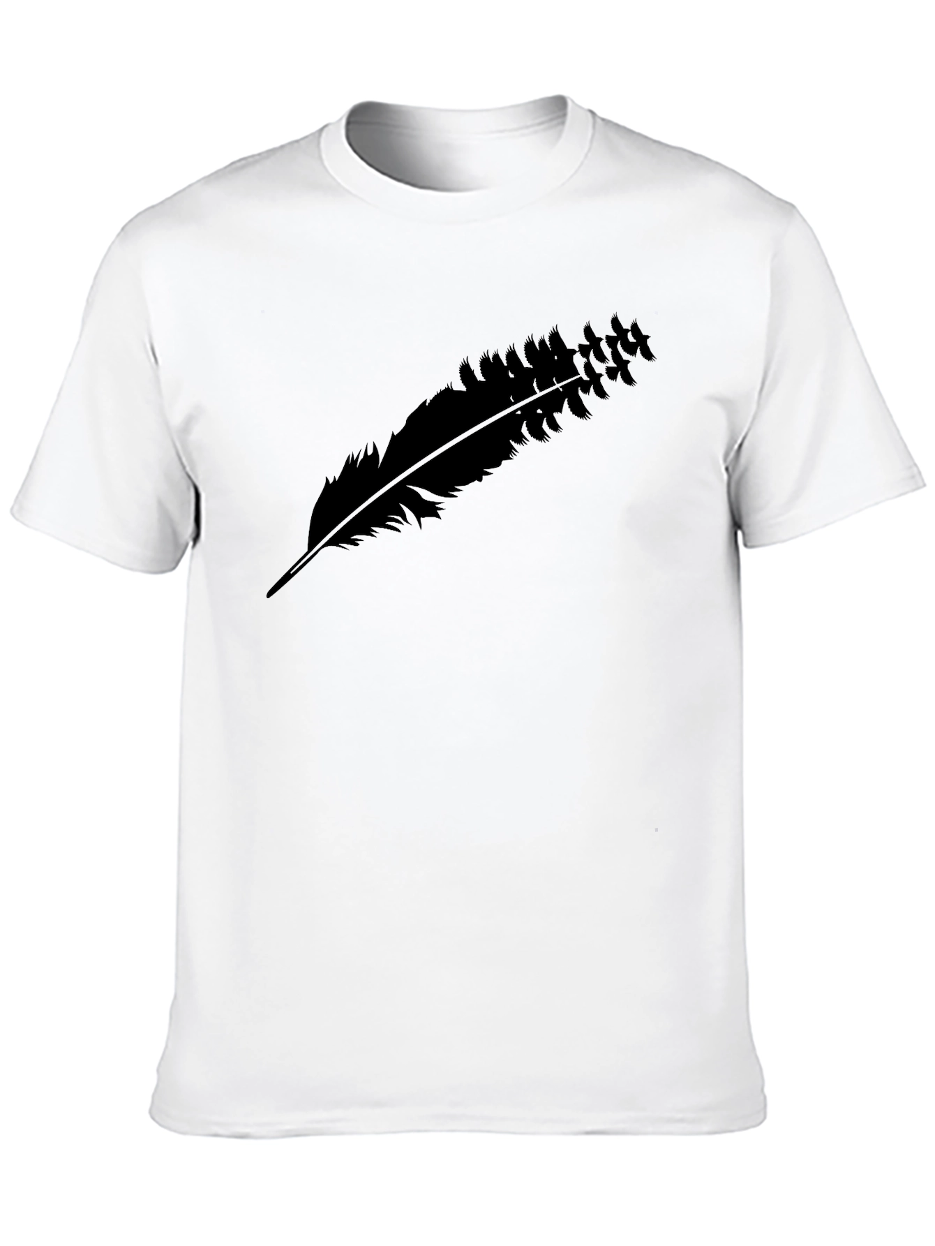 Black Feather Graphic Tee - Casual Comfort