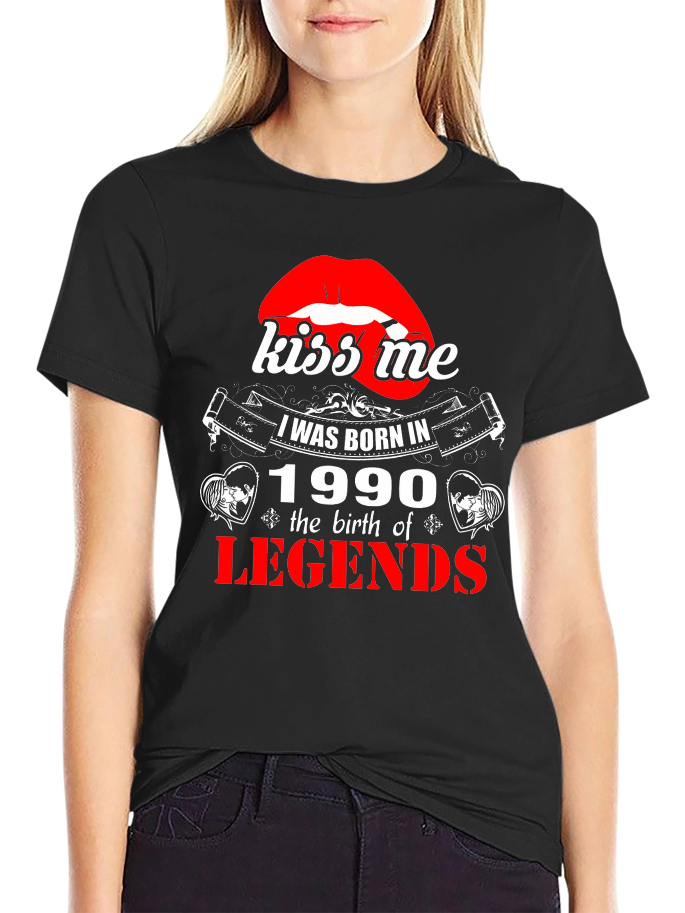 Kiss Me Born in 1990 Legends Graphic T-Shirt