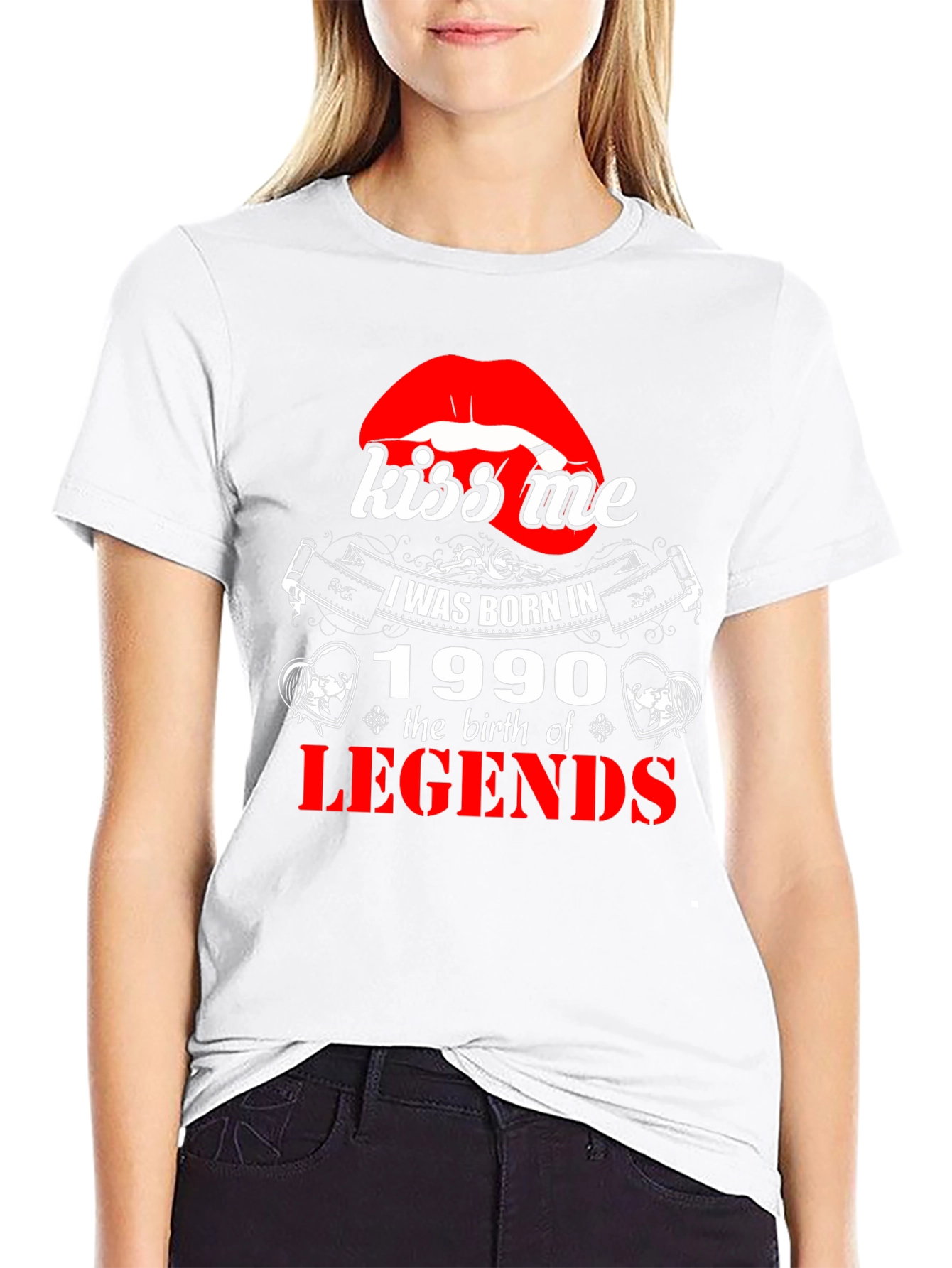 Kiss Me Born in 1990 Legends Graphic T-Shirt