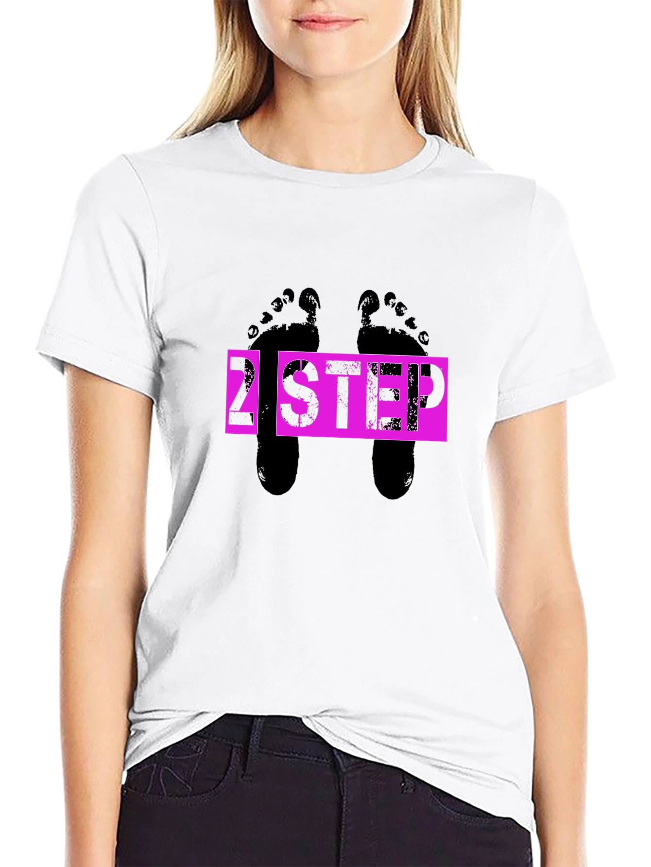 2 Step Footprint Graphic T-Shirt - Black