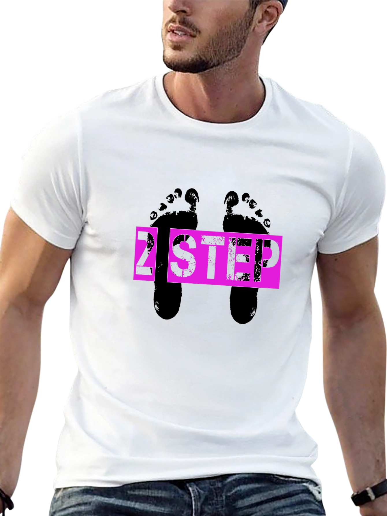 2 Step Footprint Graphic T-Shirt - Black