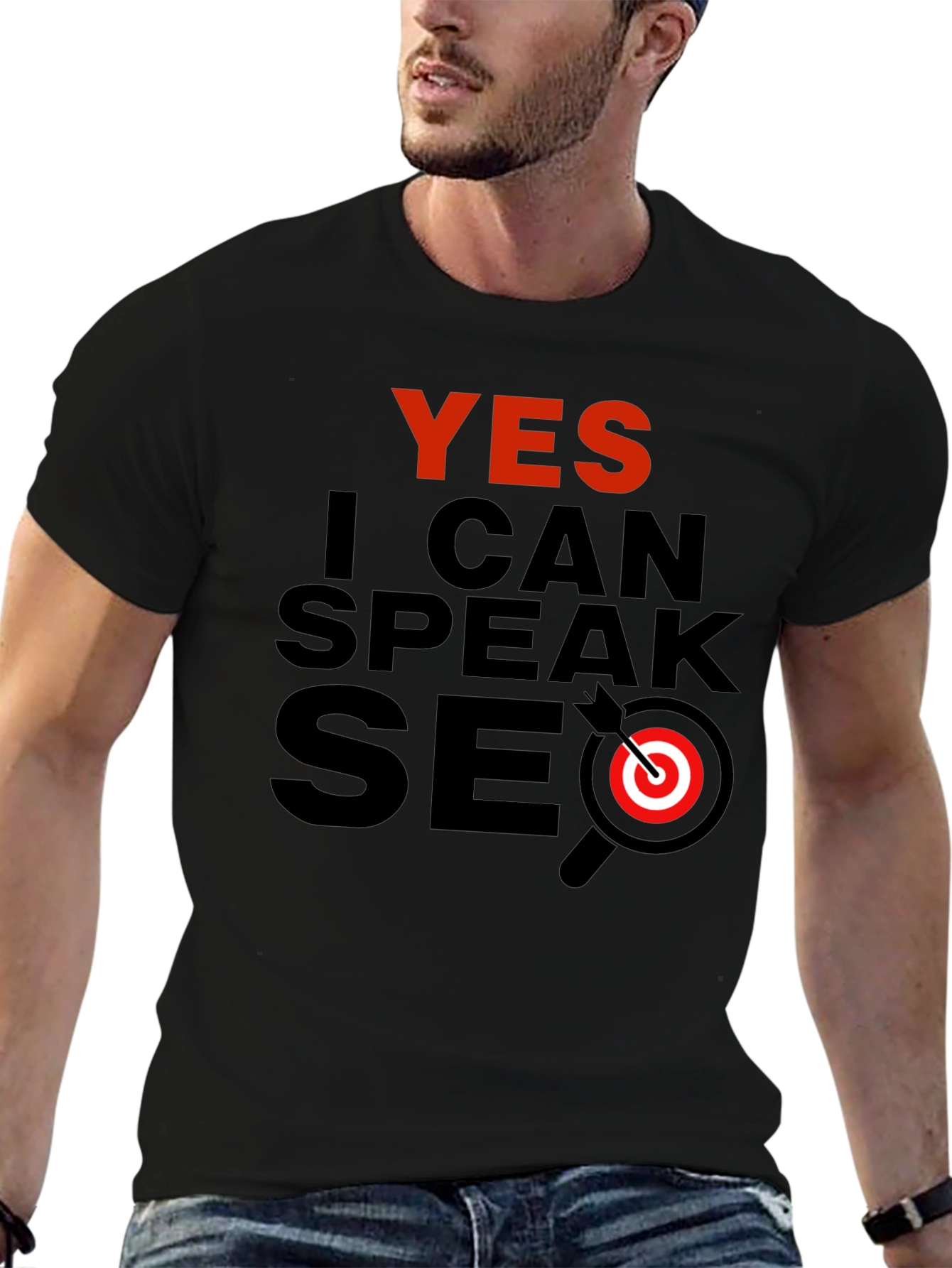 Yes I Can Speak SEO Black T-Shirt