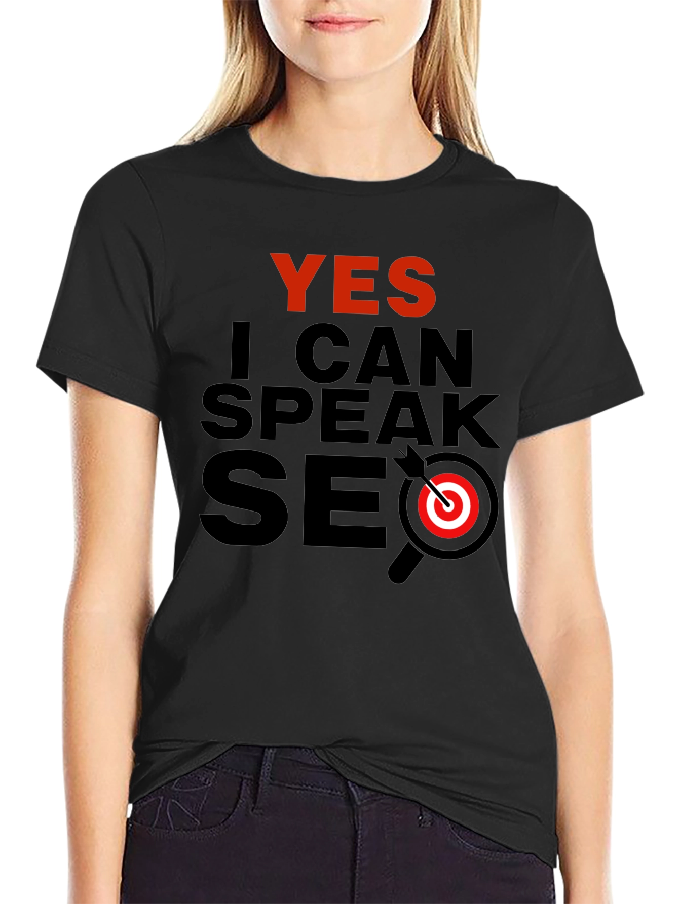 Yes I Can Speak SEO Black T-Shirt