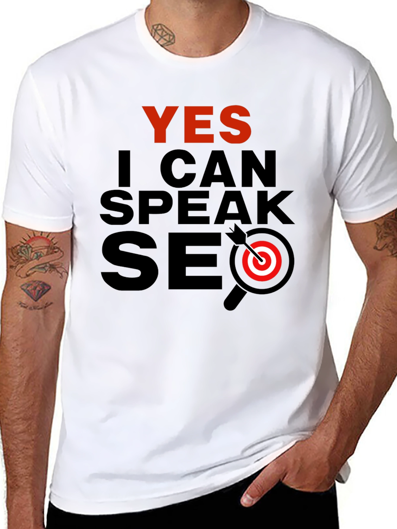 Yes I Can Speak SEO Black T-Shirt