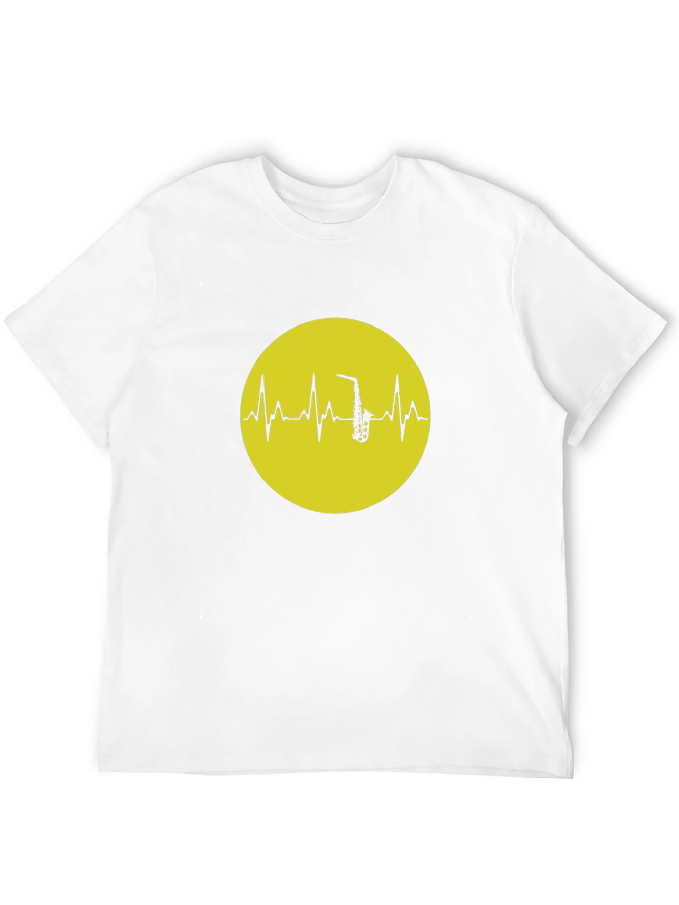 Saxophone Heartbeat Graphic Tee - Black