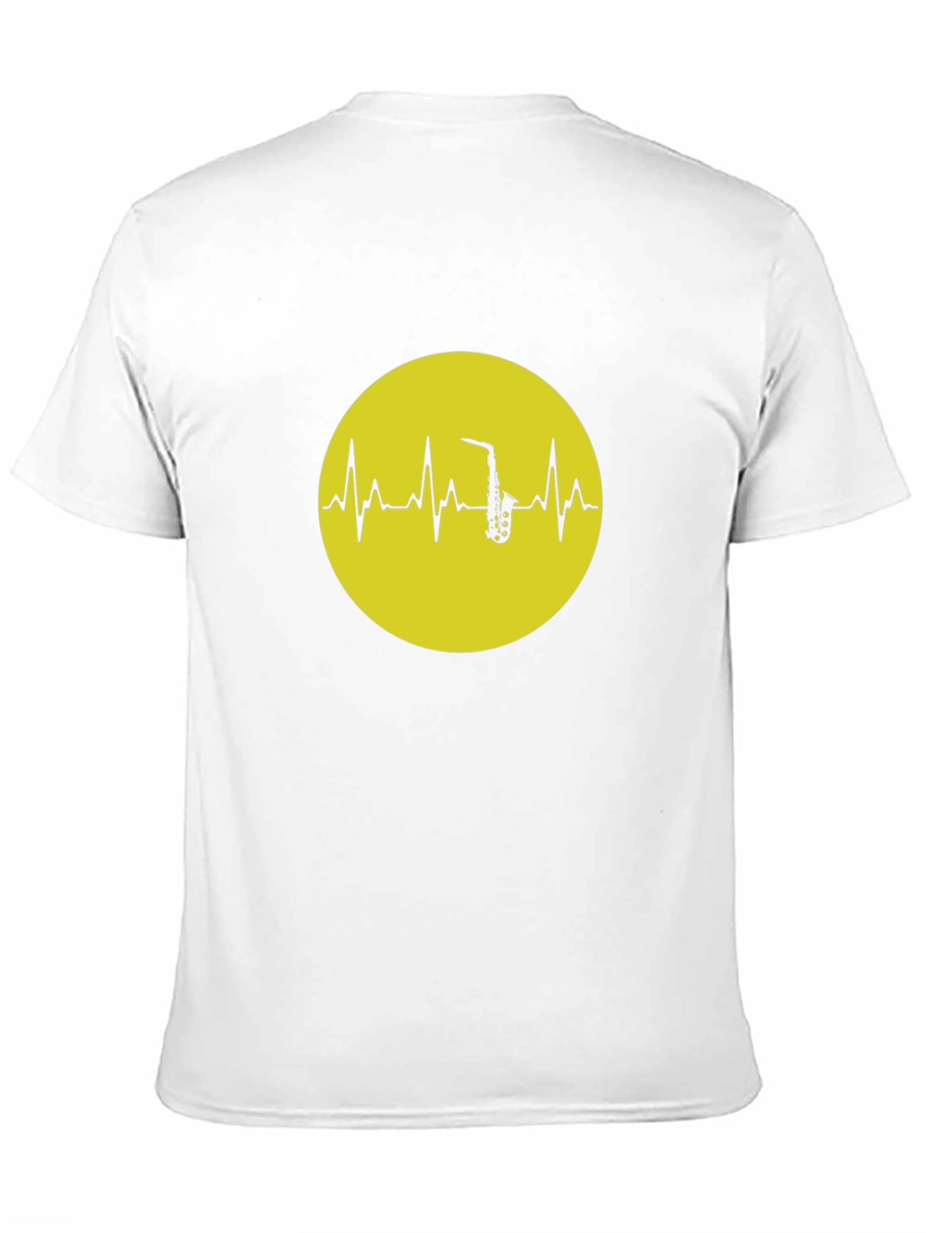 Saxophone Heartbeat Graphic Tee - Black