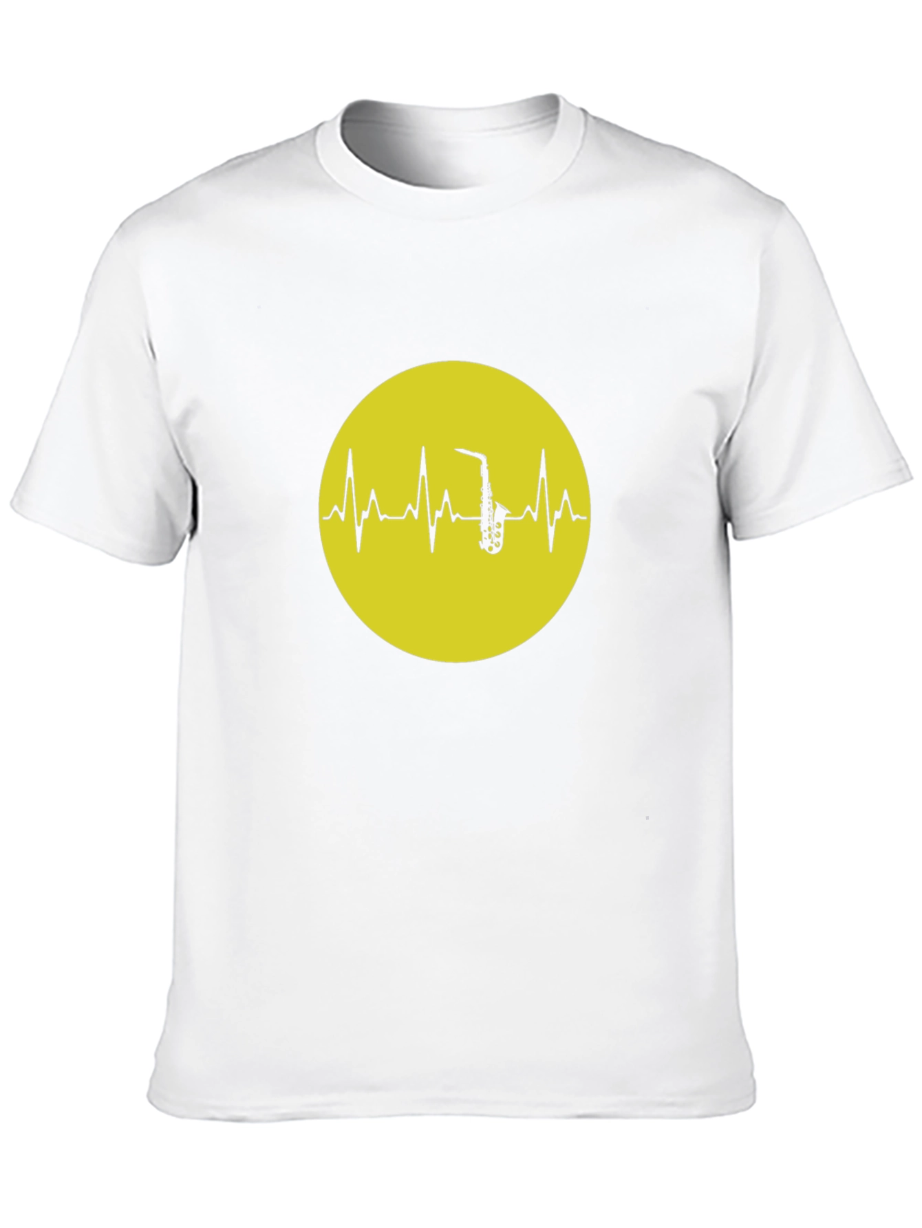 Saxophone Heartbeat Graphic Tee - Black