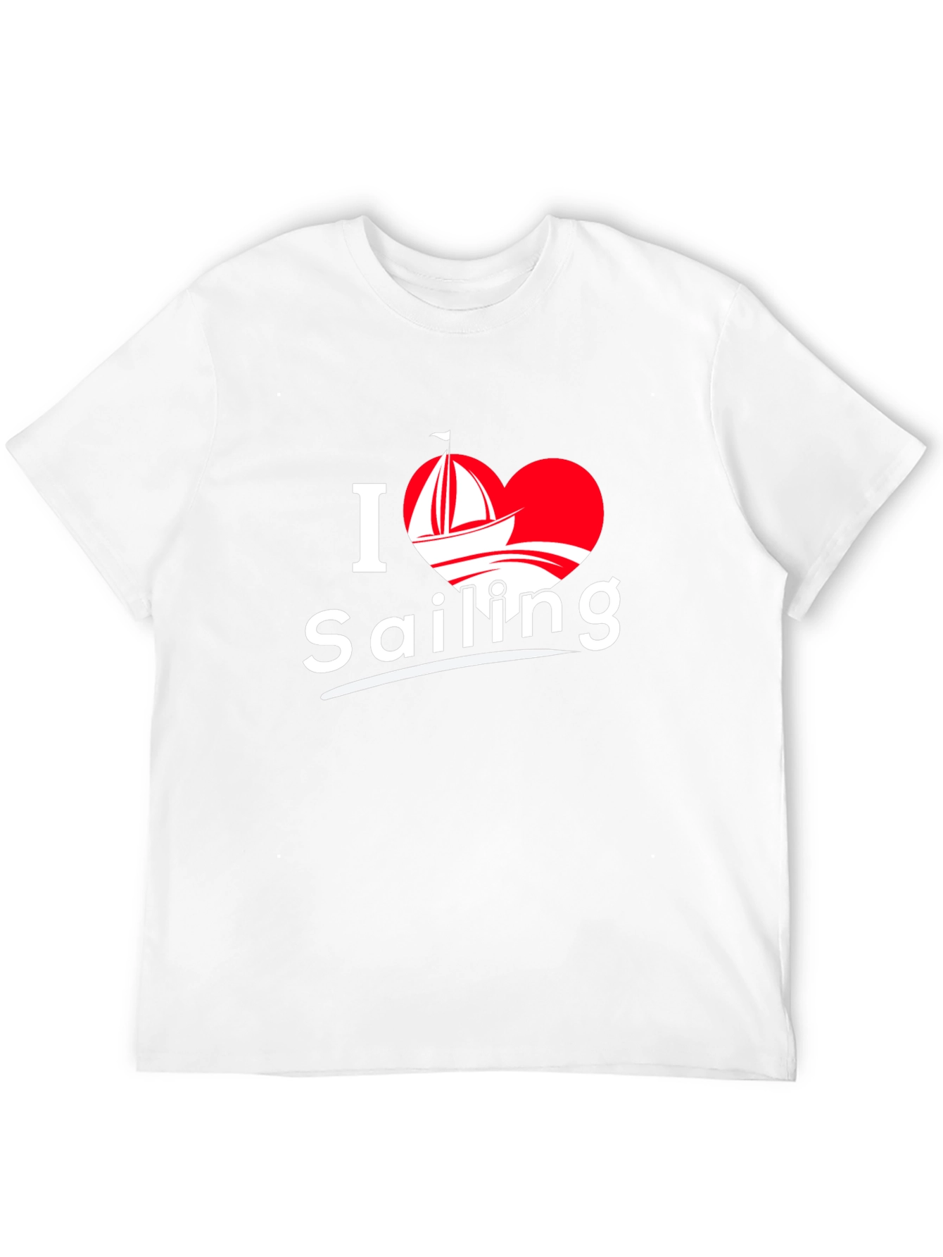 I Love Sailing T-Shirt - Black Cotton Tee