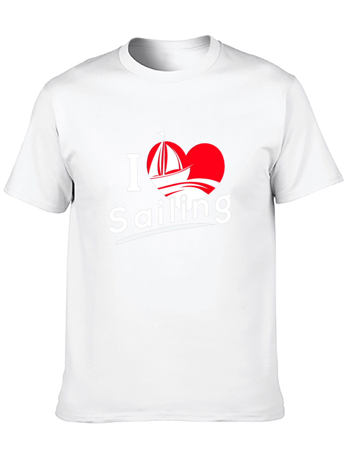 I Love Sailing T-Shirt - Black Cotton Tee