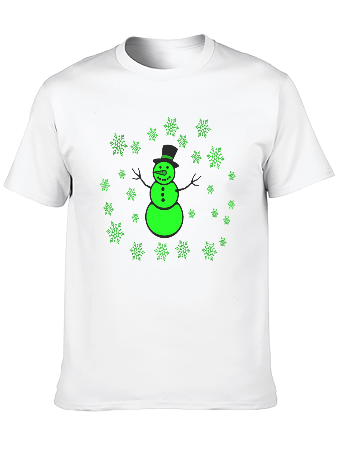 Snowman Snowflake Graphic Black Tee