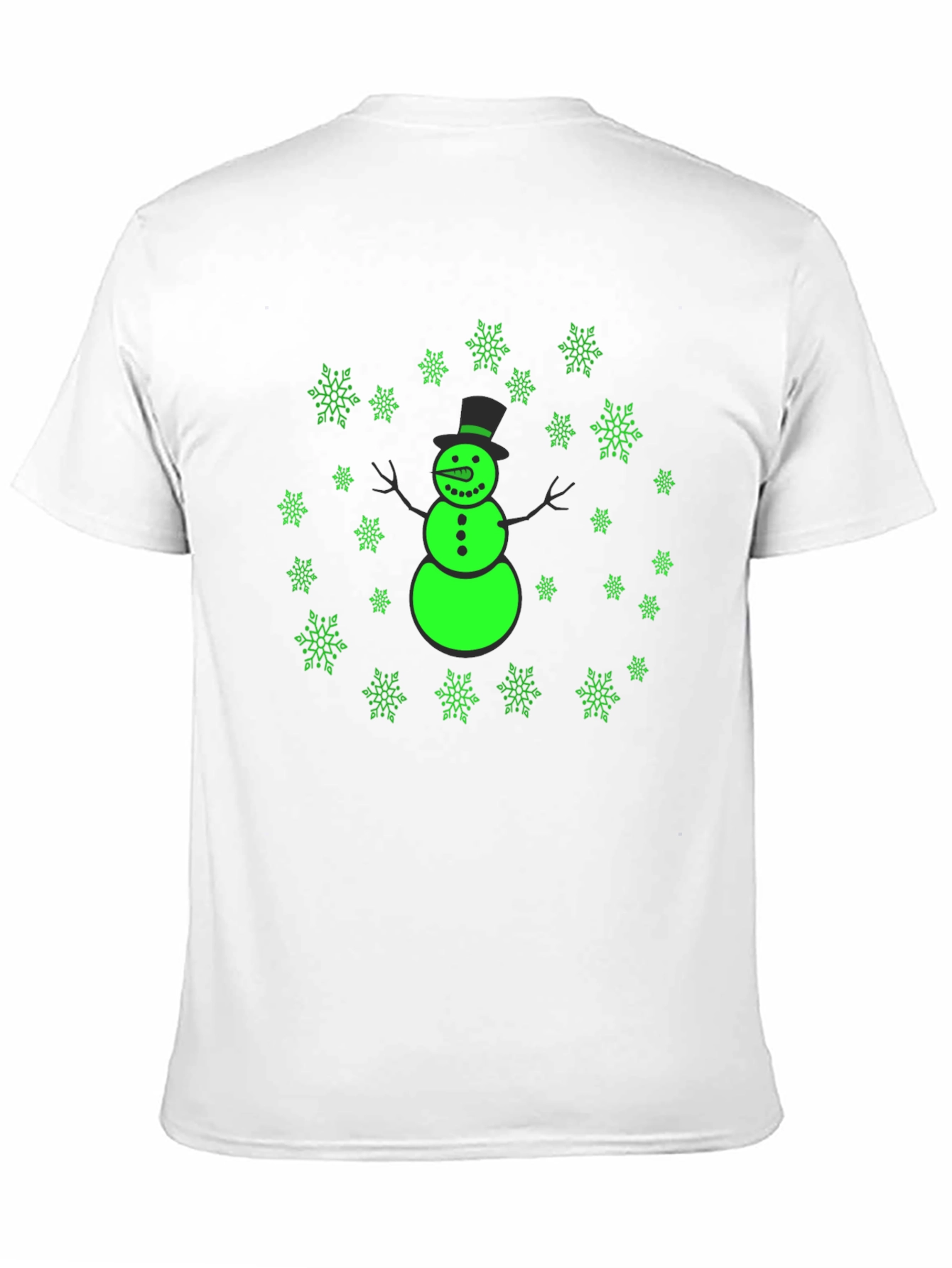 Snowman Snowflake Graphic Black Tee