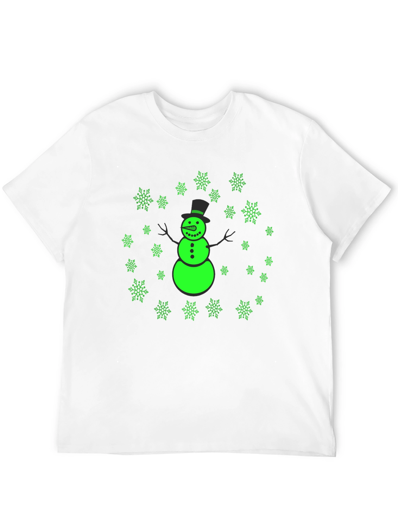 Snowman Snowflake Graphic Black Tee