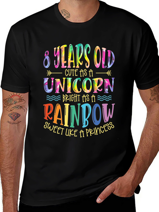 8th Birthday Unicorn Rainbow Shirt