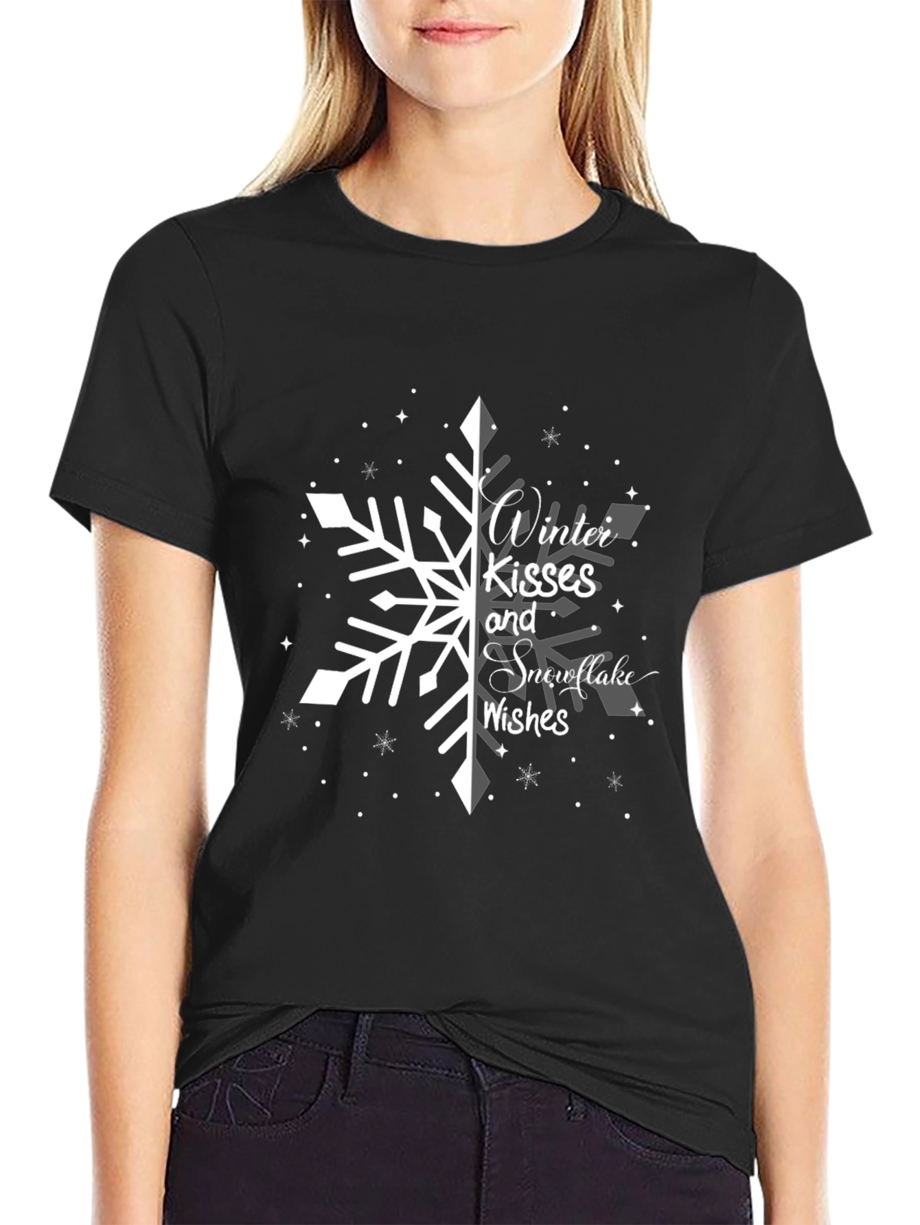 Winter Kisses Snowflake Wishes Graphic Tee