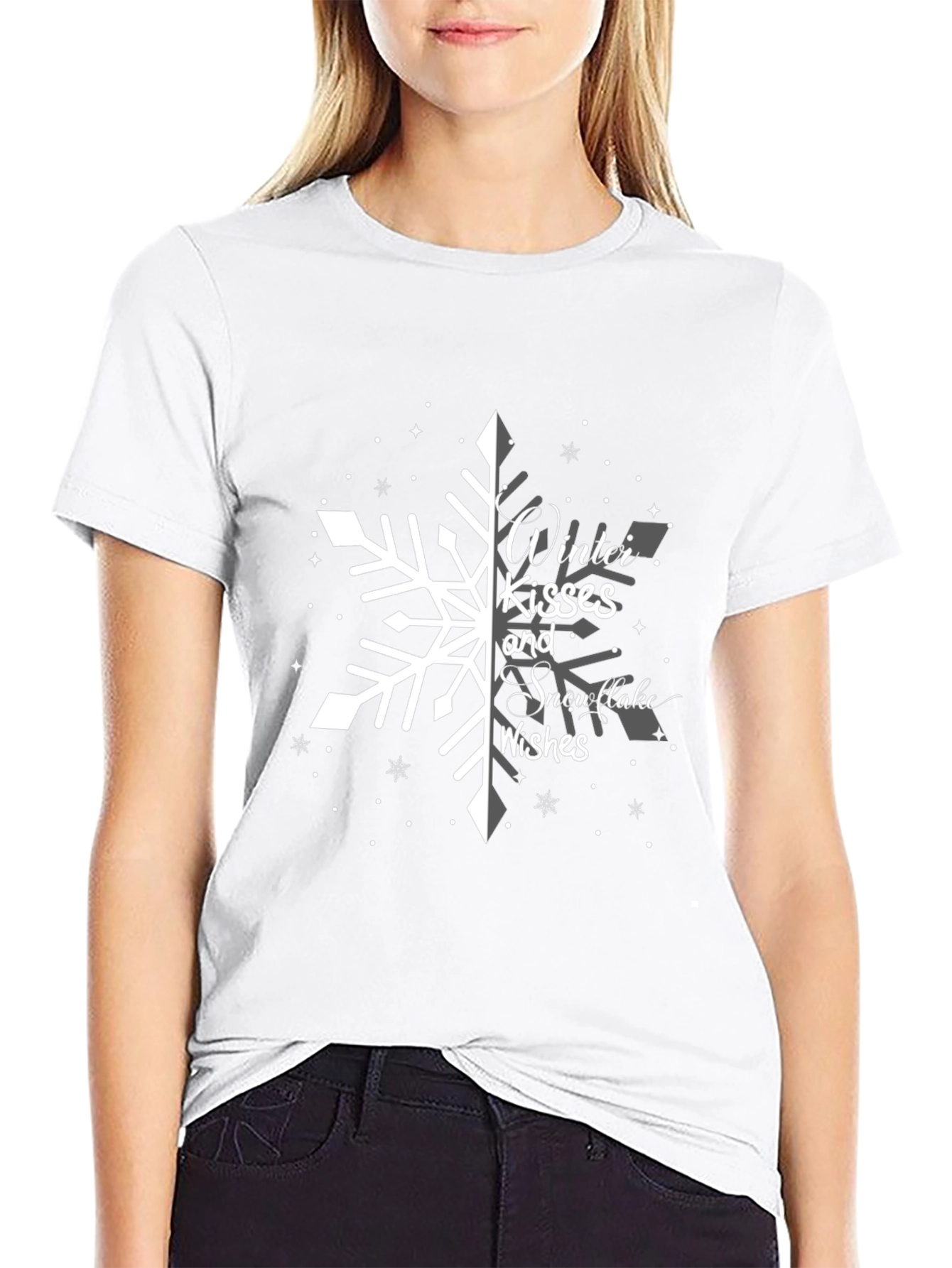 Winter Kisses Snowflake Wishes Graphic Tee