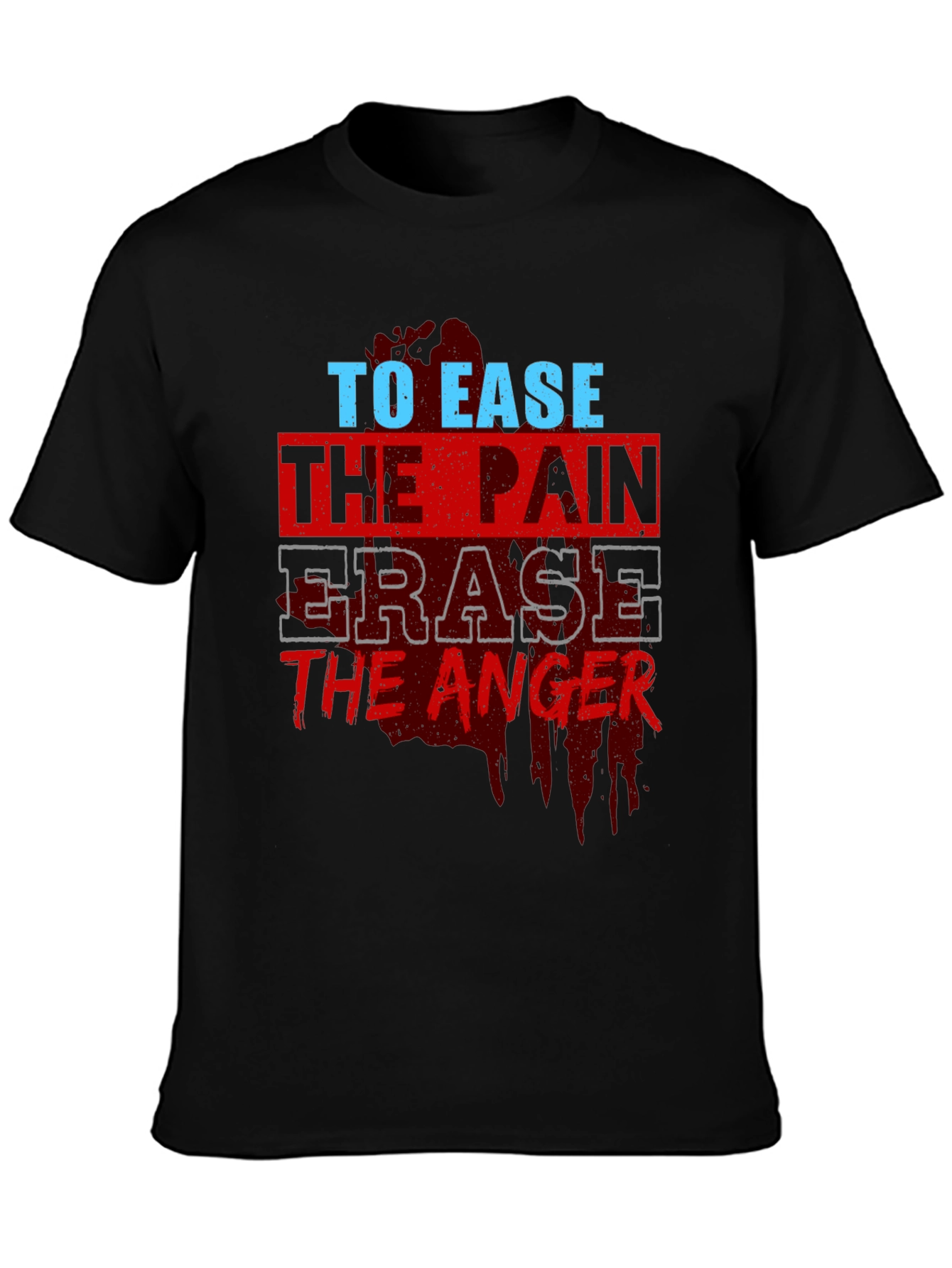 To Ease the Pain Mens Black Graphic T-Shirt
