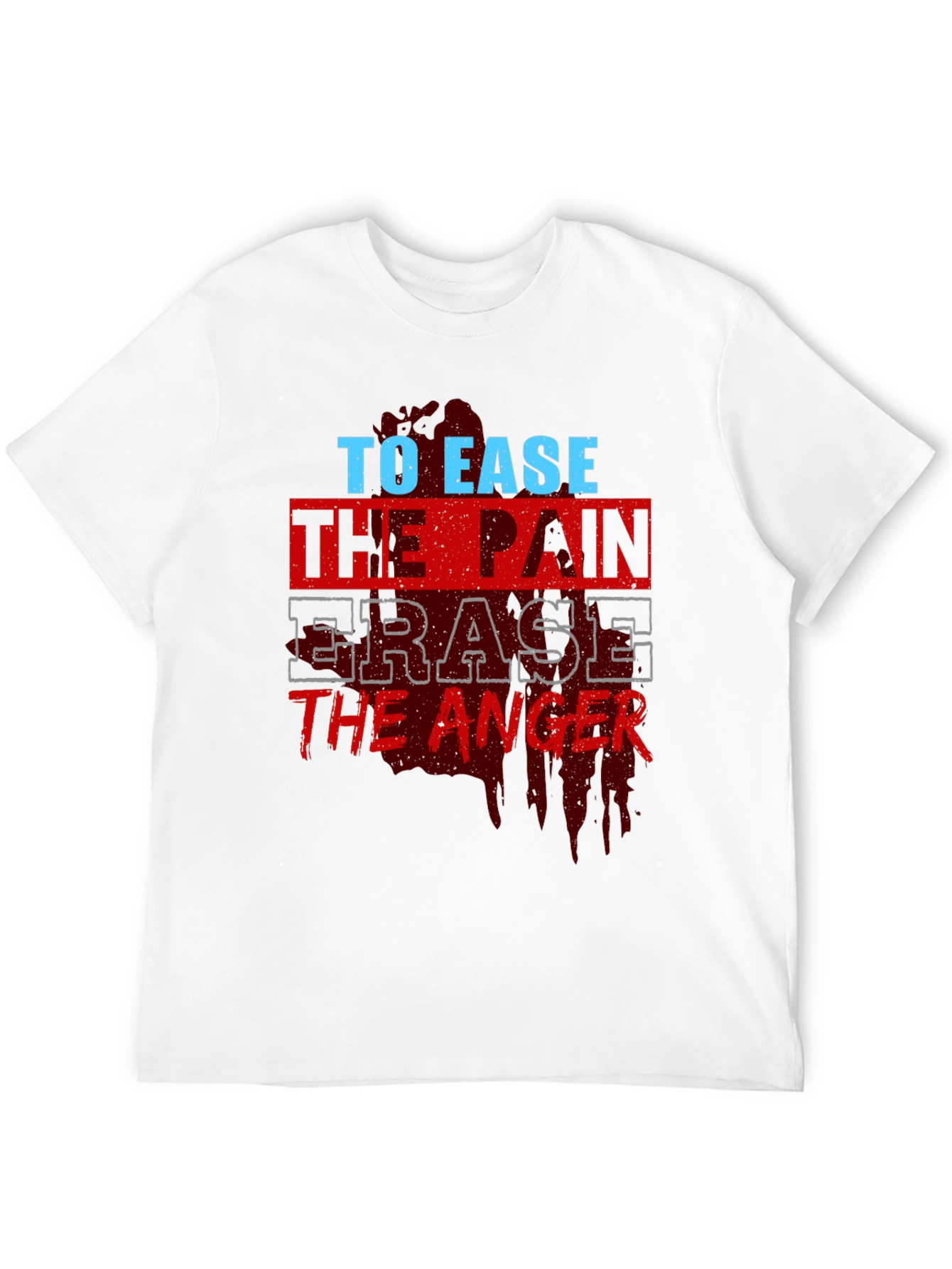To Ease the Pain Mens Black Graphic T-Shirt