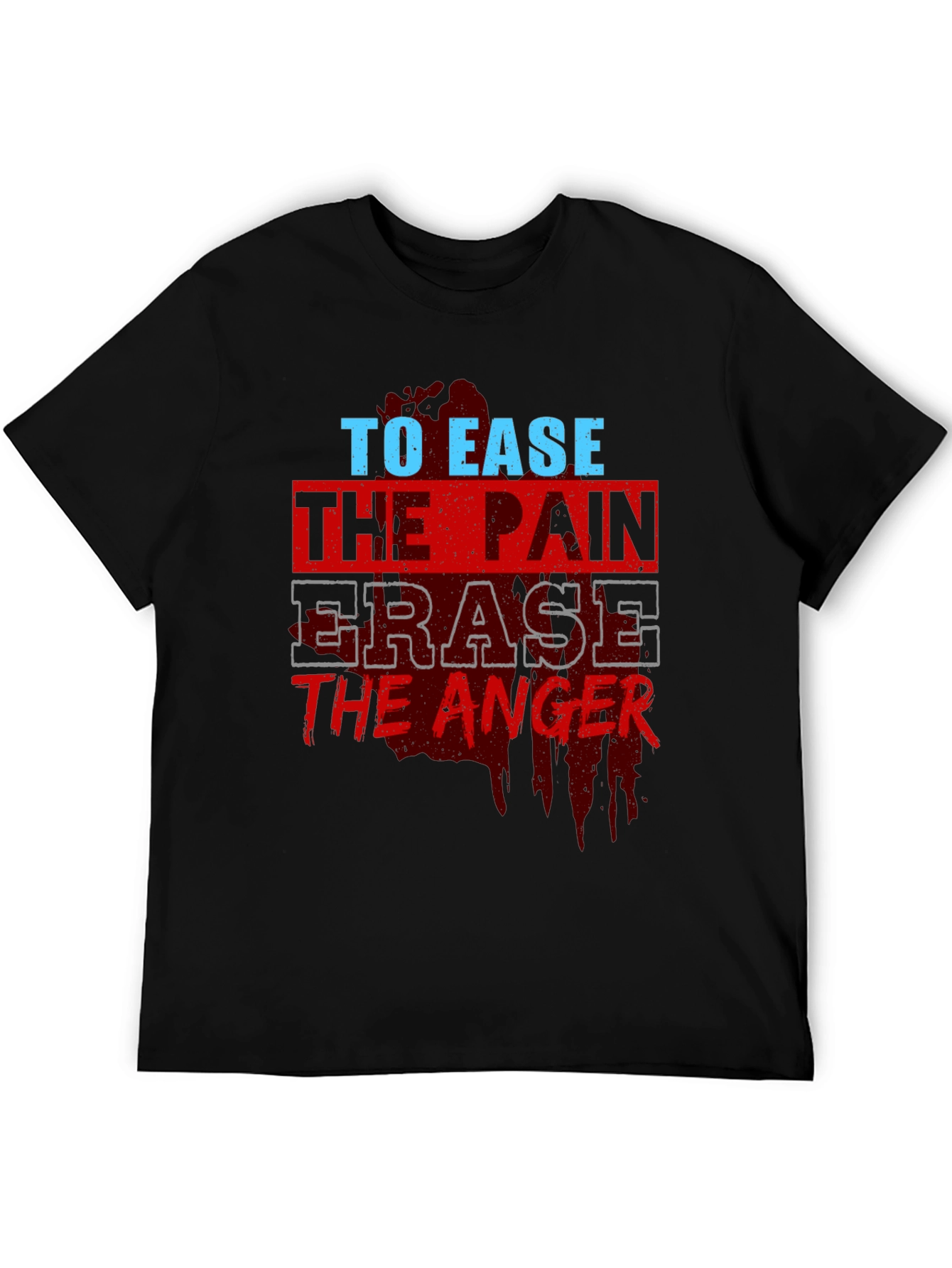 To Ease the Pain Mens Black Graphic T-Shirt