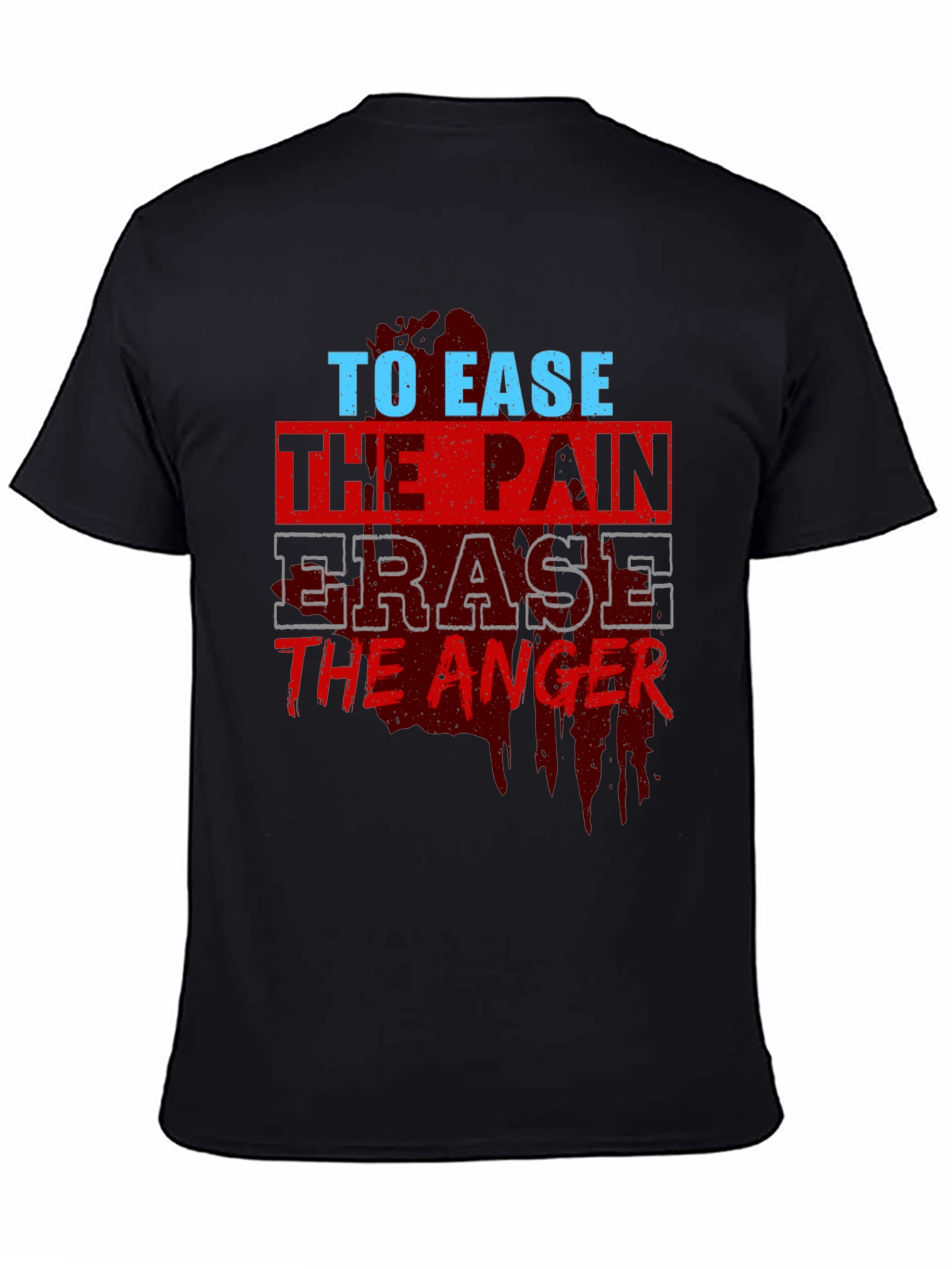 To Ease the Pain Mens Black Graphic T-Shirt