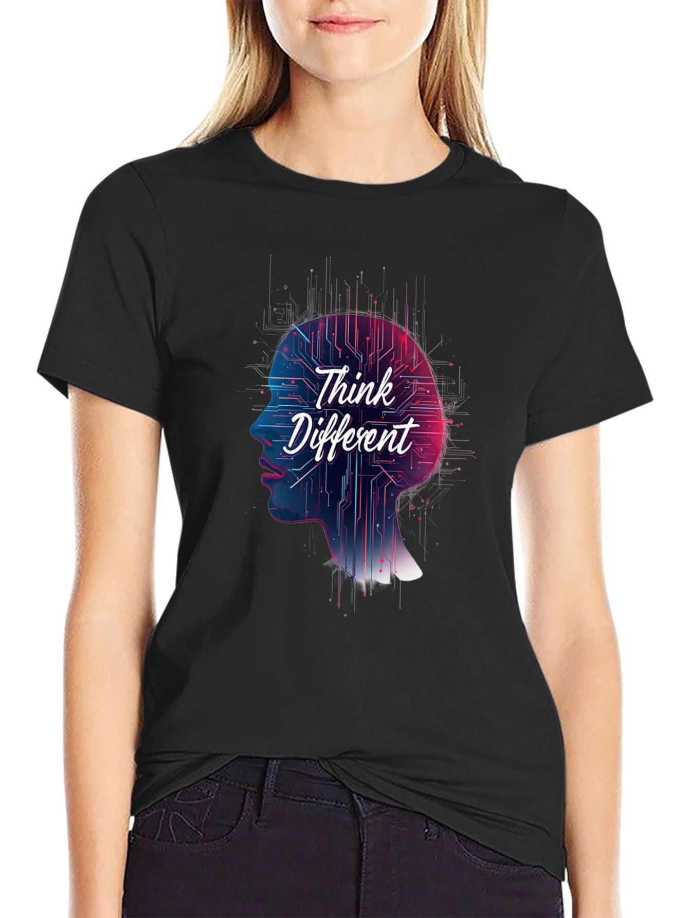 Think Different Graphic Tee - Stylish Black T-Shirt