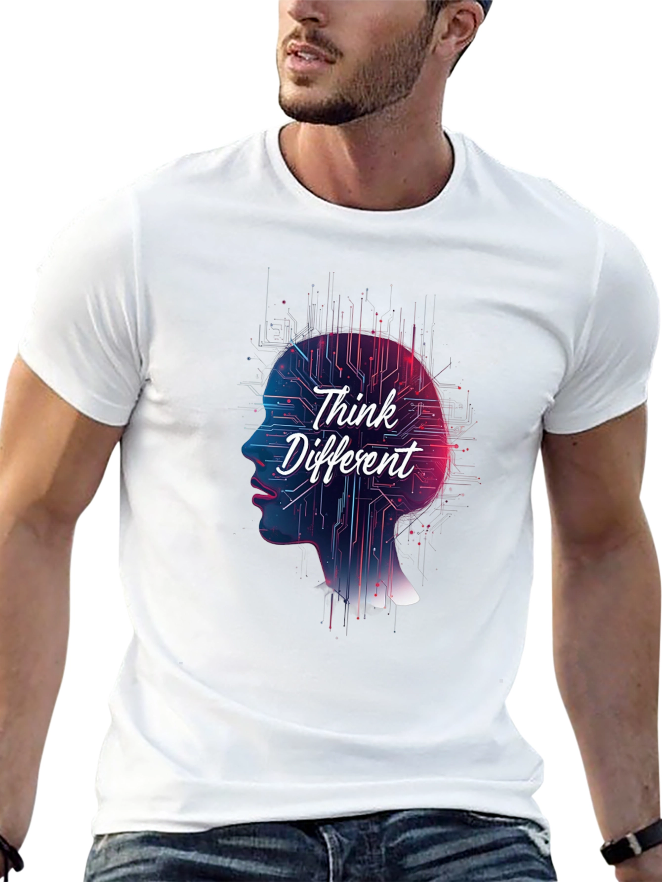 Think Different Graphic Tee - Stylish Black T-Shirt