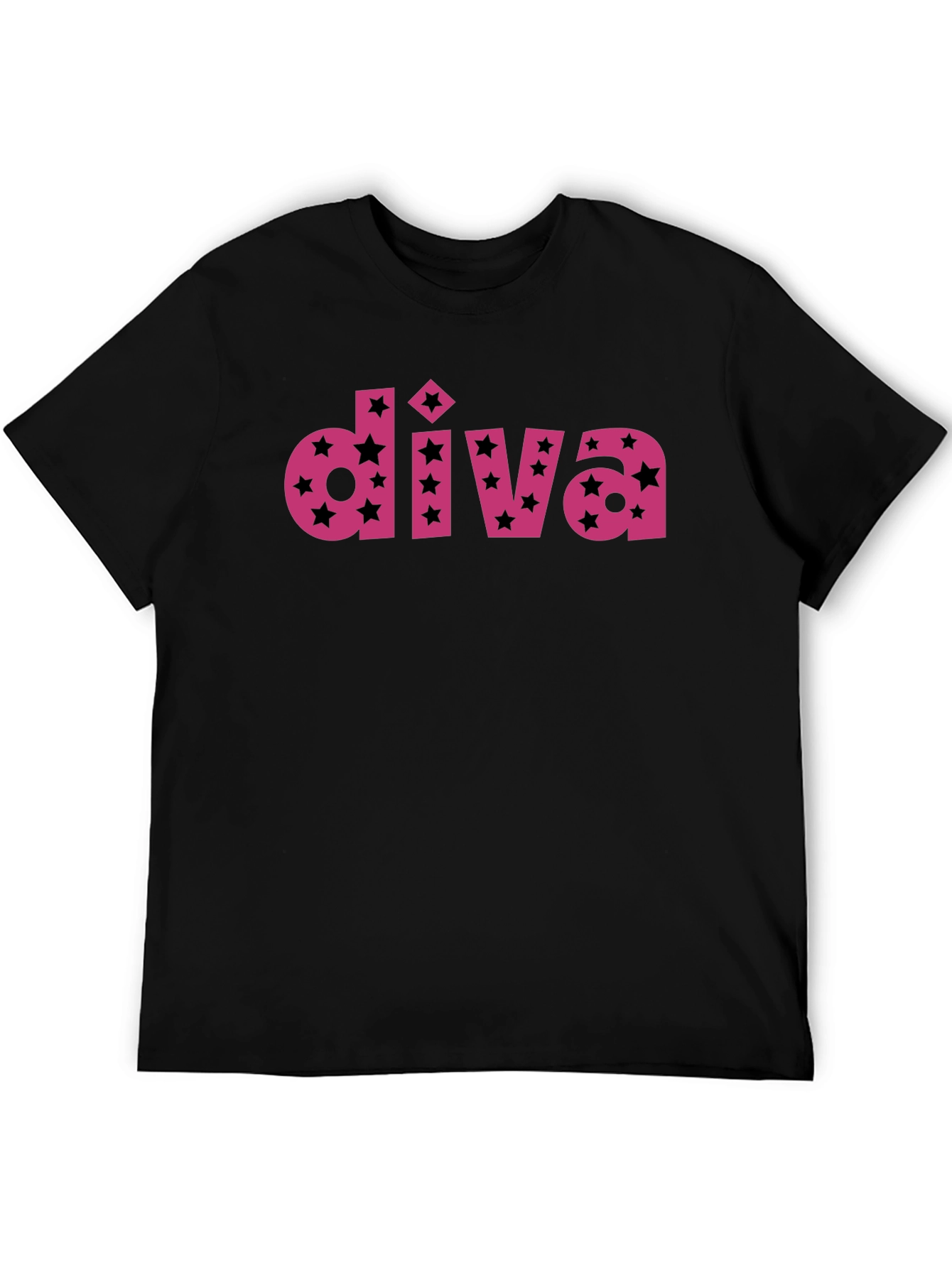 Diva Star Graphic Print Black Tee