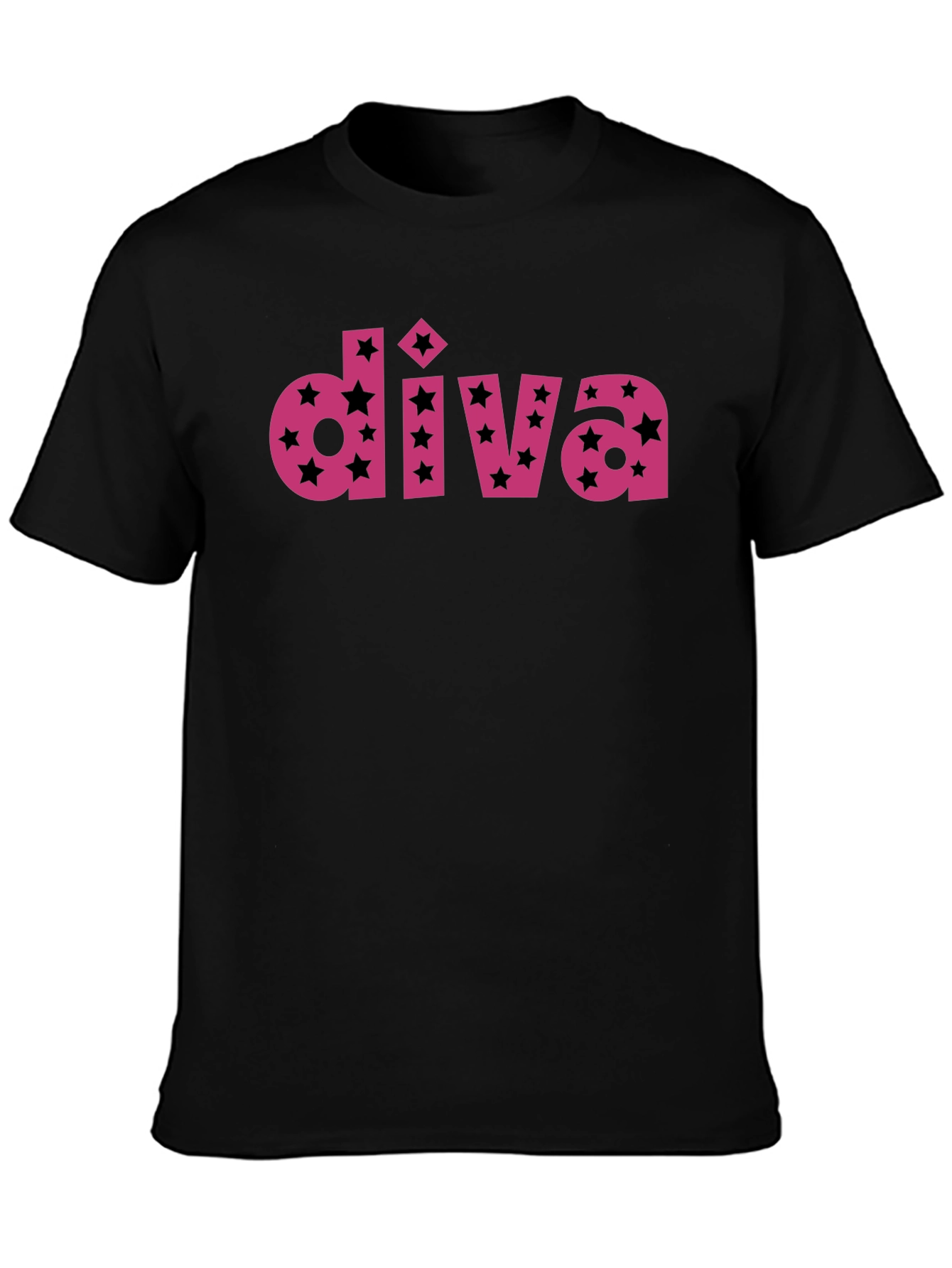 Diva Star Graphic Print Black Tee