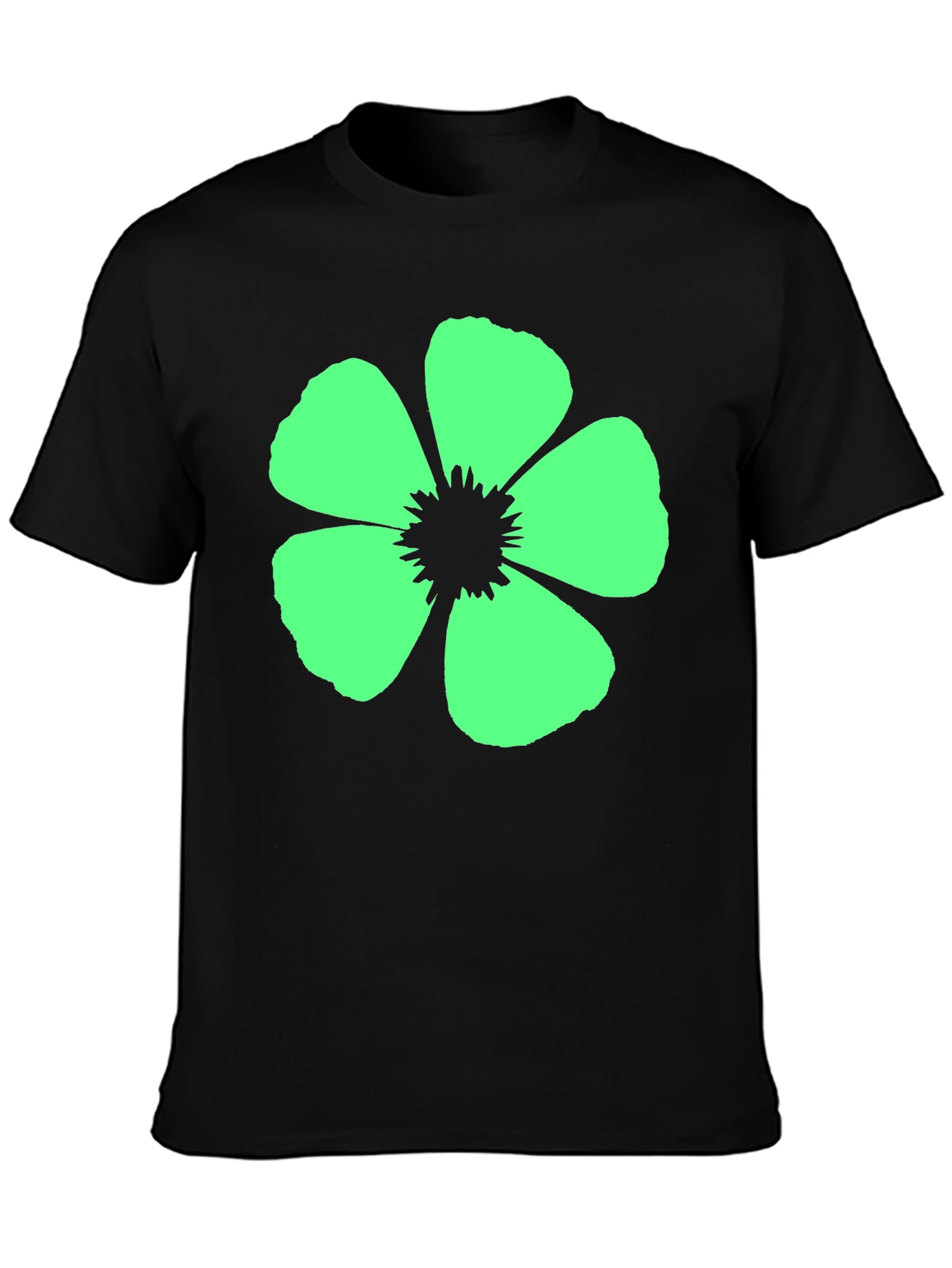 Flower Graphic Black T-Shirt