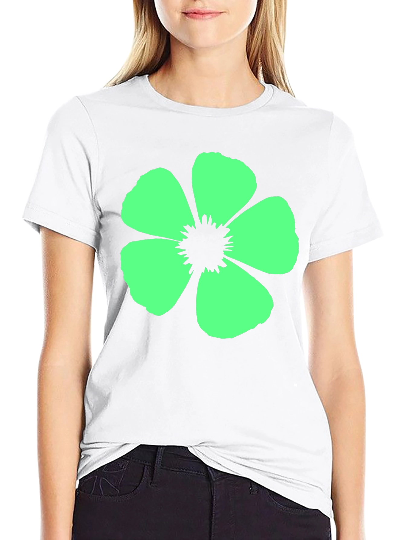 Flower Graphic Black T-Shirt