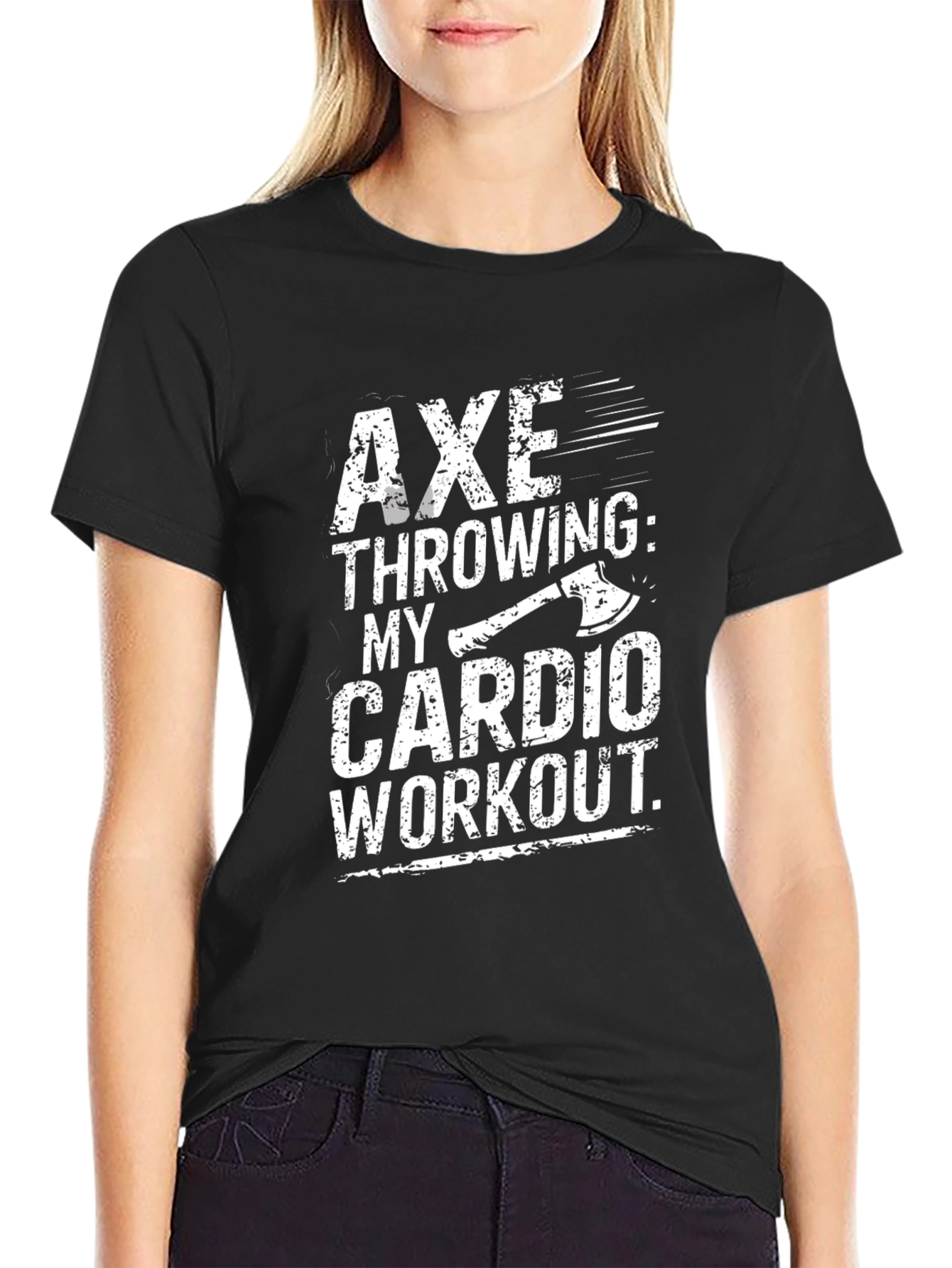 Axe Throwing Cardio Workout T-Shirt - Black