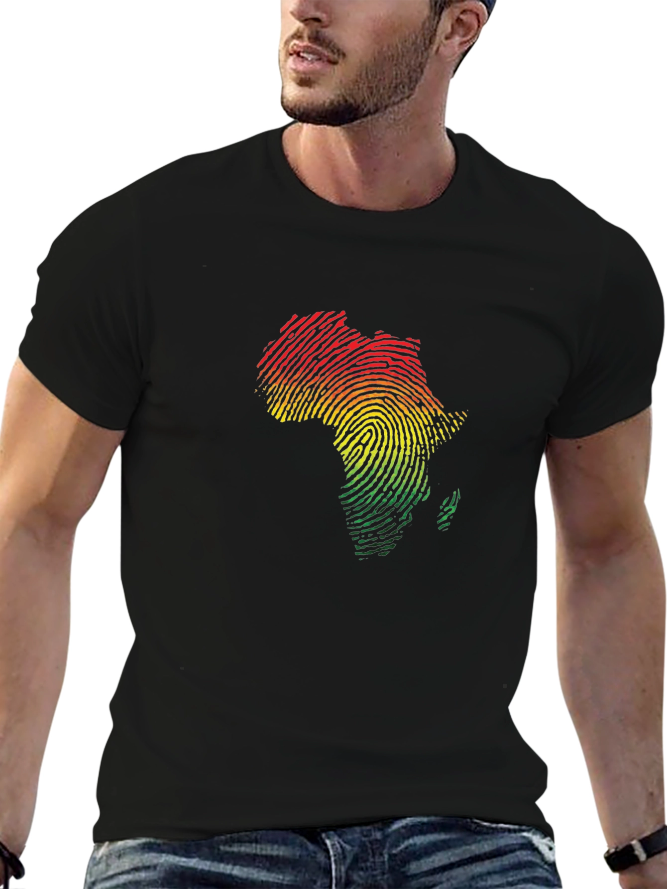 Africa Fingerprint T-Shirt - Black Pride Tee