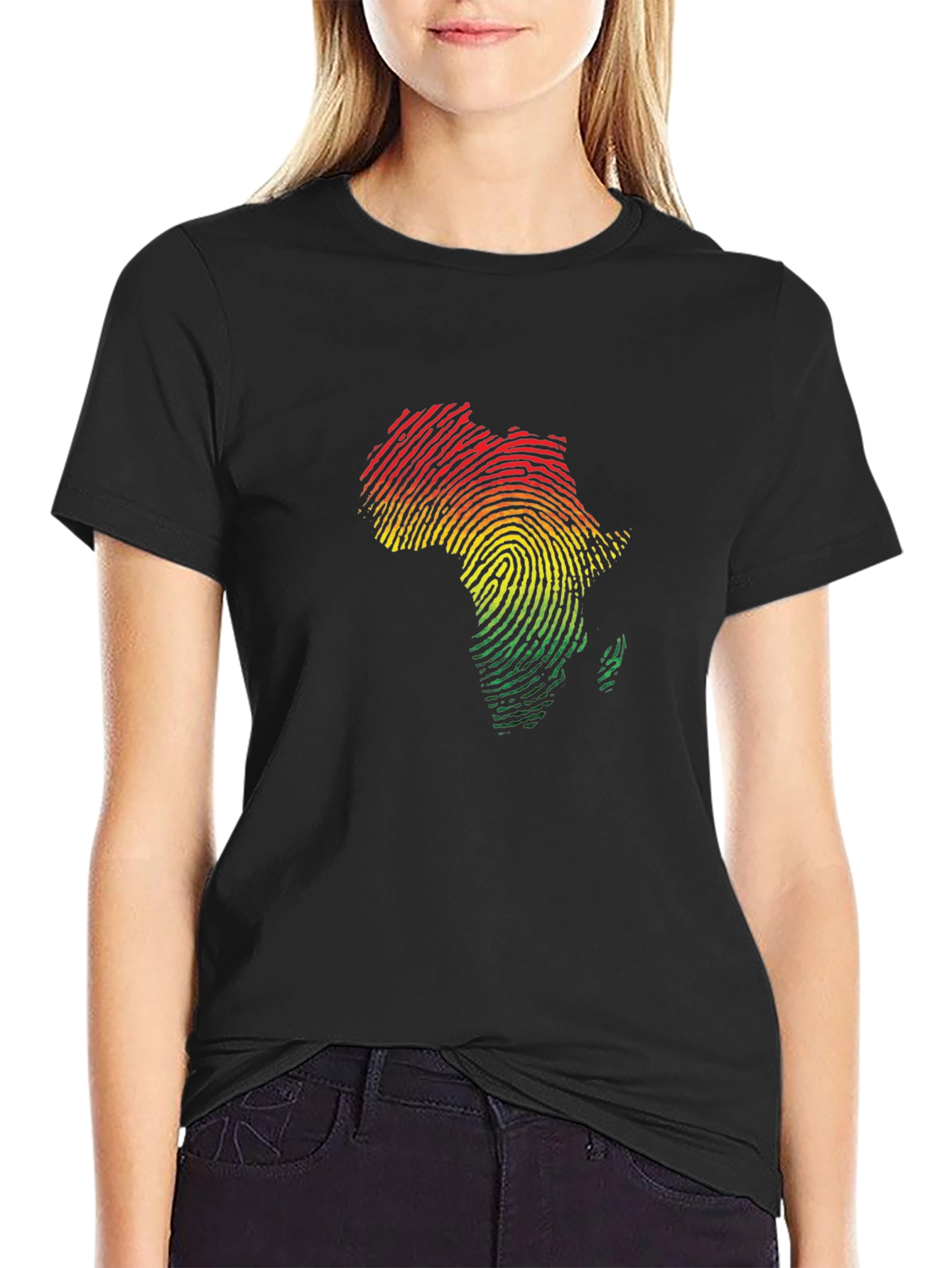 Africa Fingerprint T-Shirt - Black Pride Tee