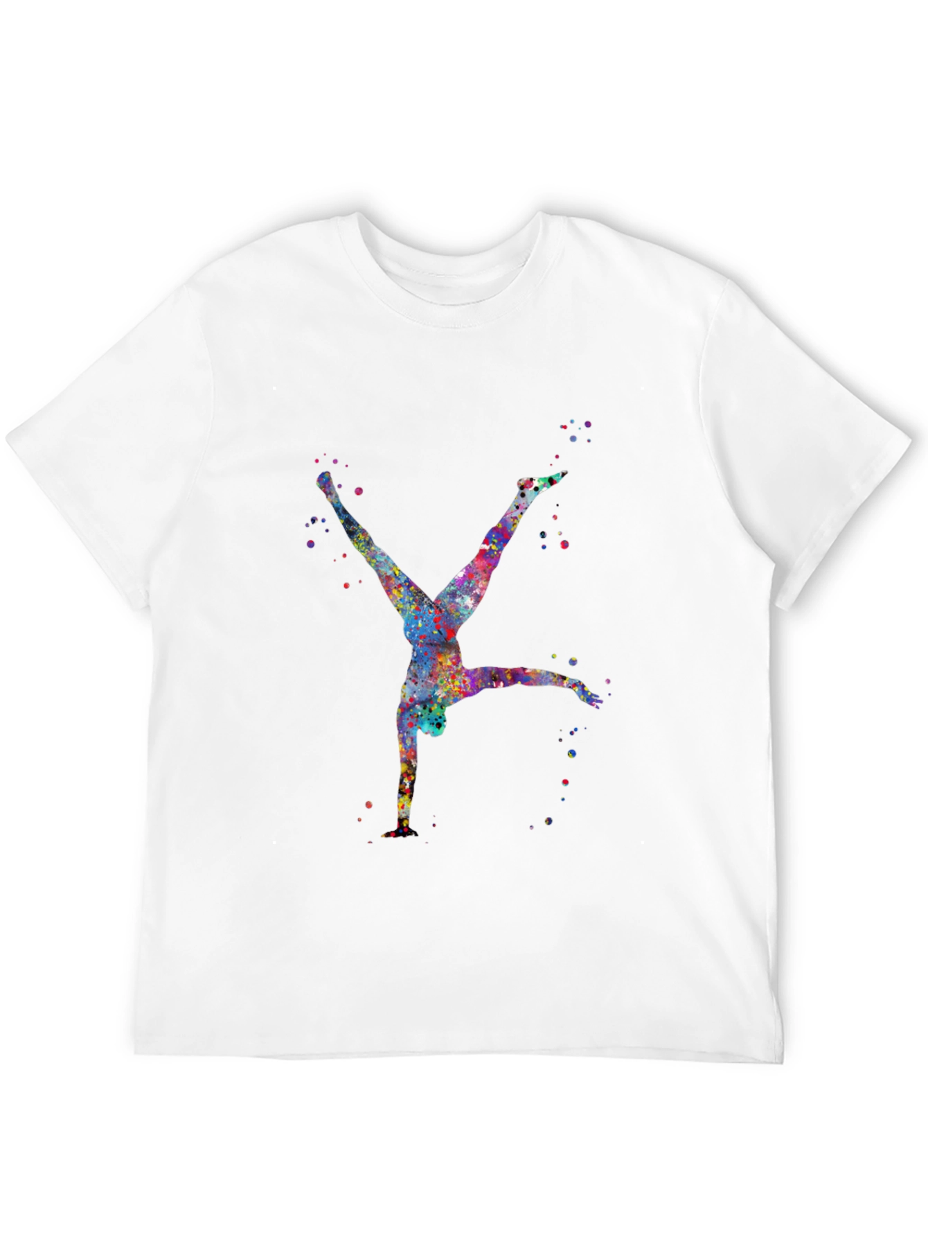 Watercolor Gymnast Black T-Shirt