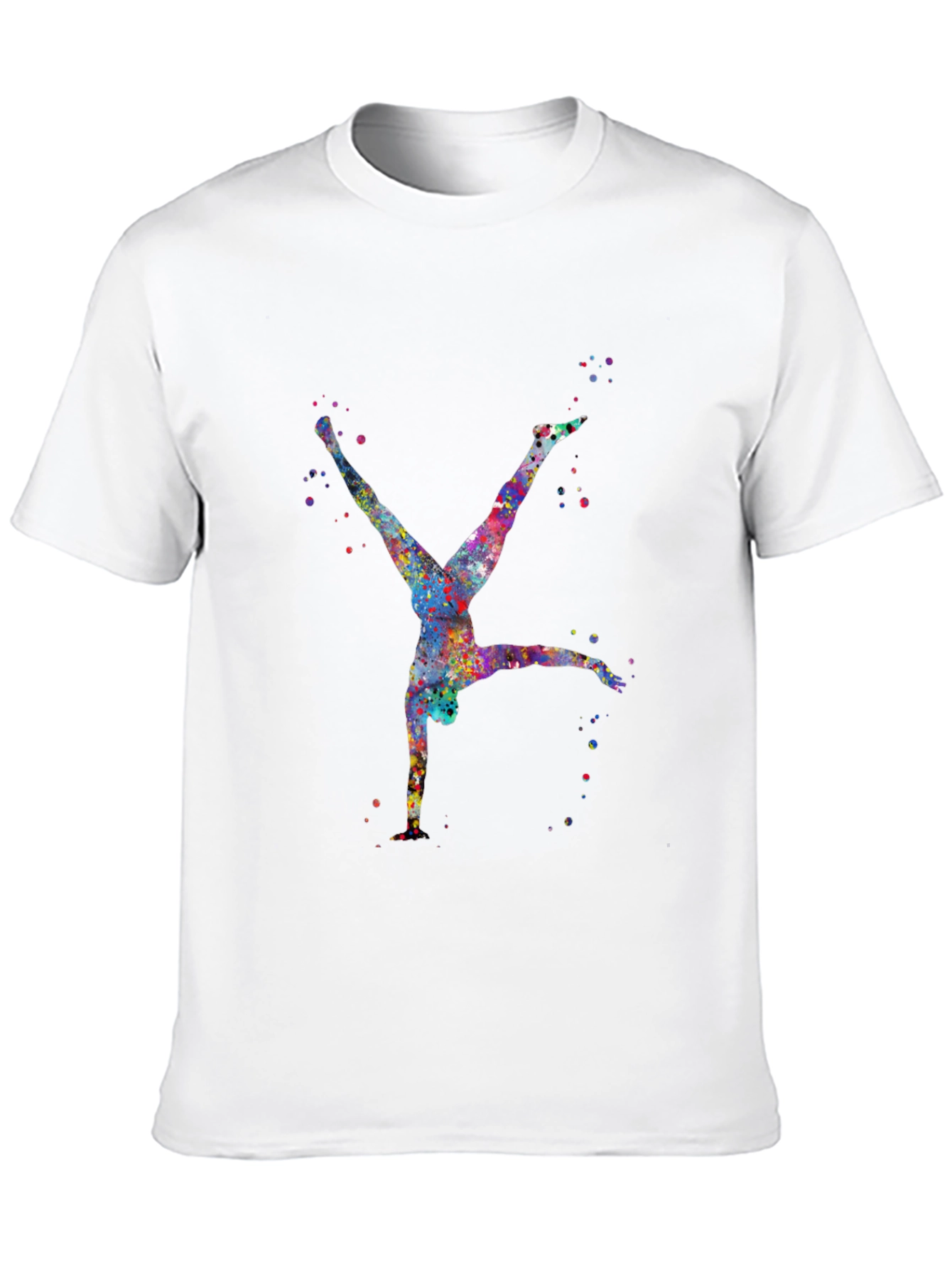 Watercolor Gymnast Black T-Shirt