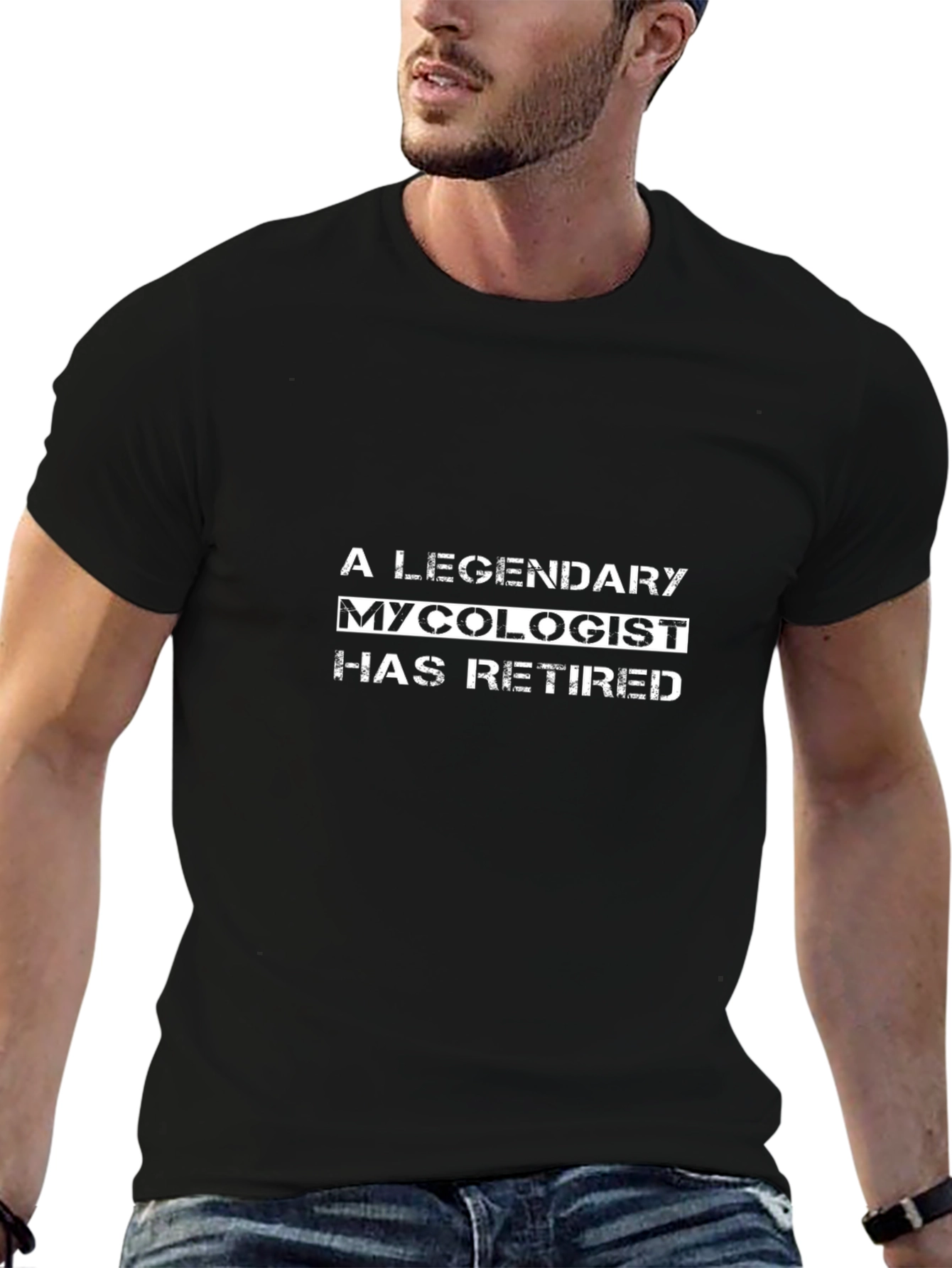 Legendary Mycologist Retired Black T-Shirt
