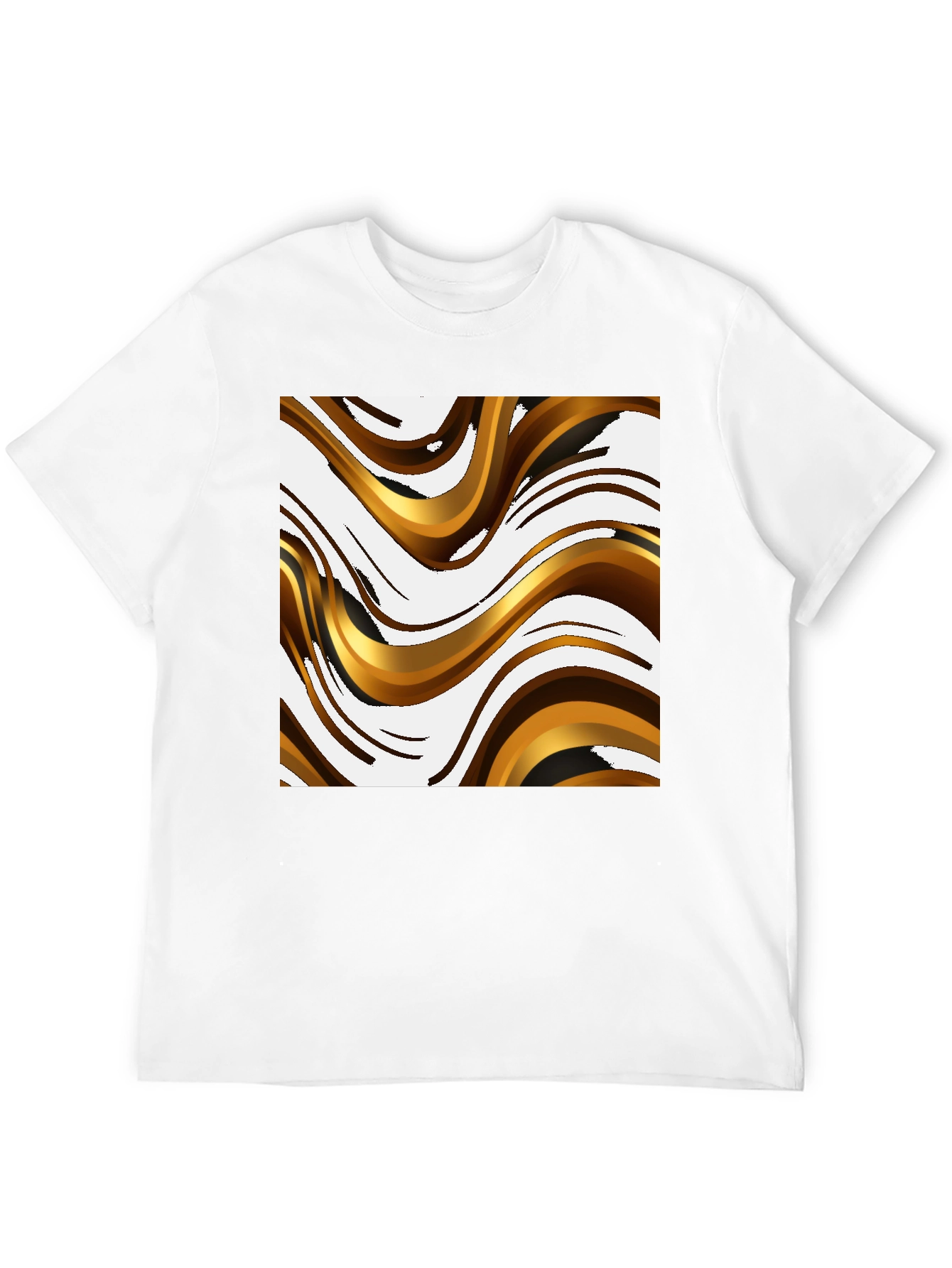 Abstract Wave Pattern Black T-Shirt