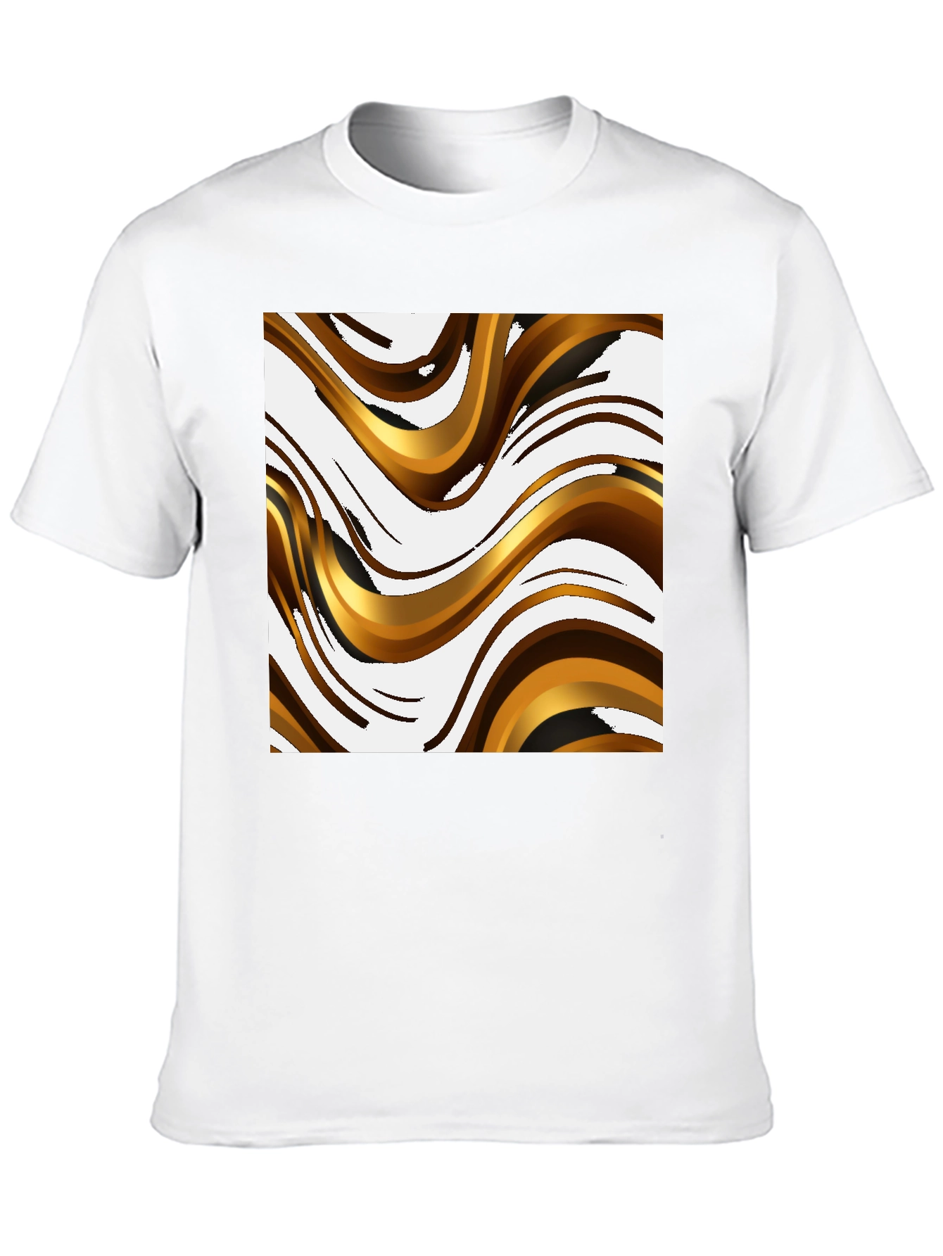 Abstract Wave Pattern Black T-Shirt