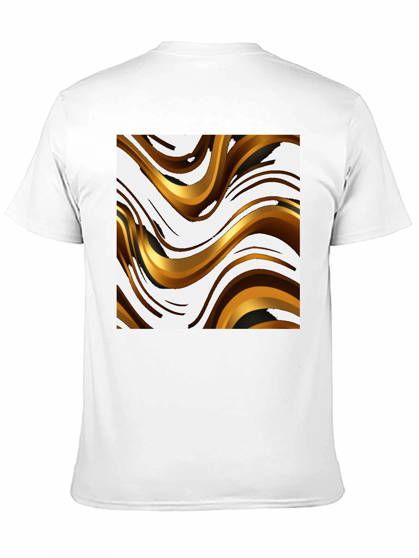 Abstract Wave Pattern Black T-Shirt