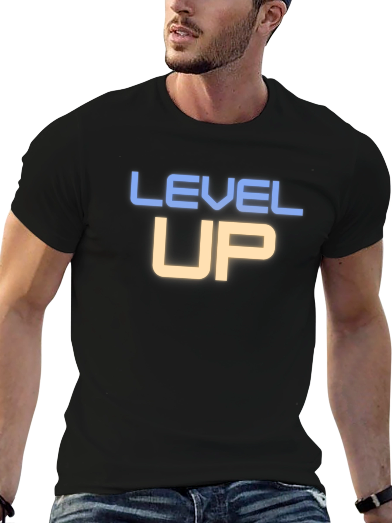 Level Up Black Graphic Tee