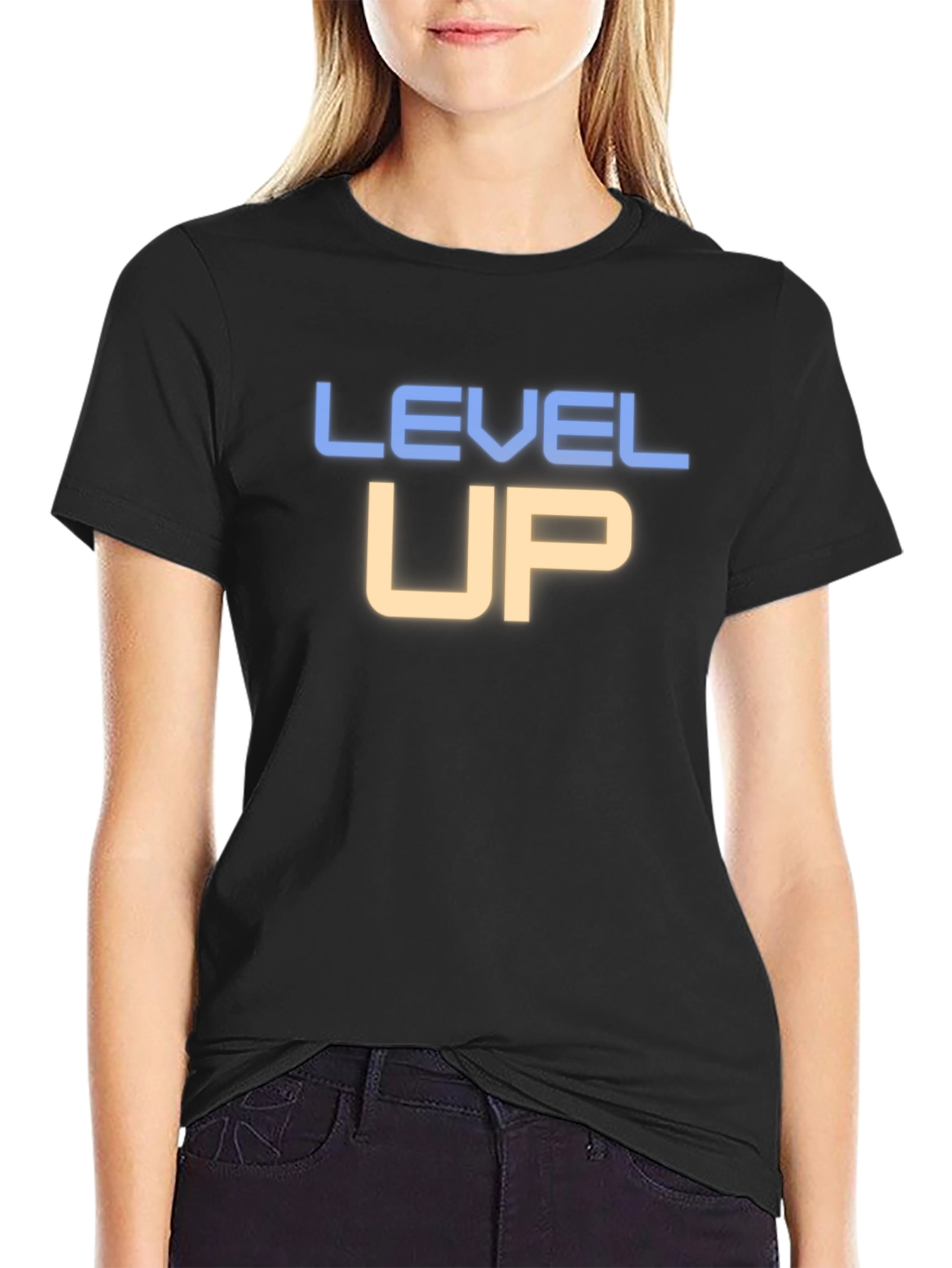 Level Up Black Graphic Tee