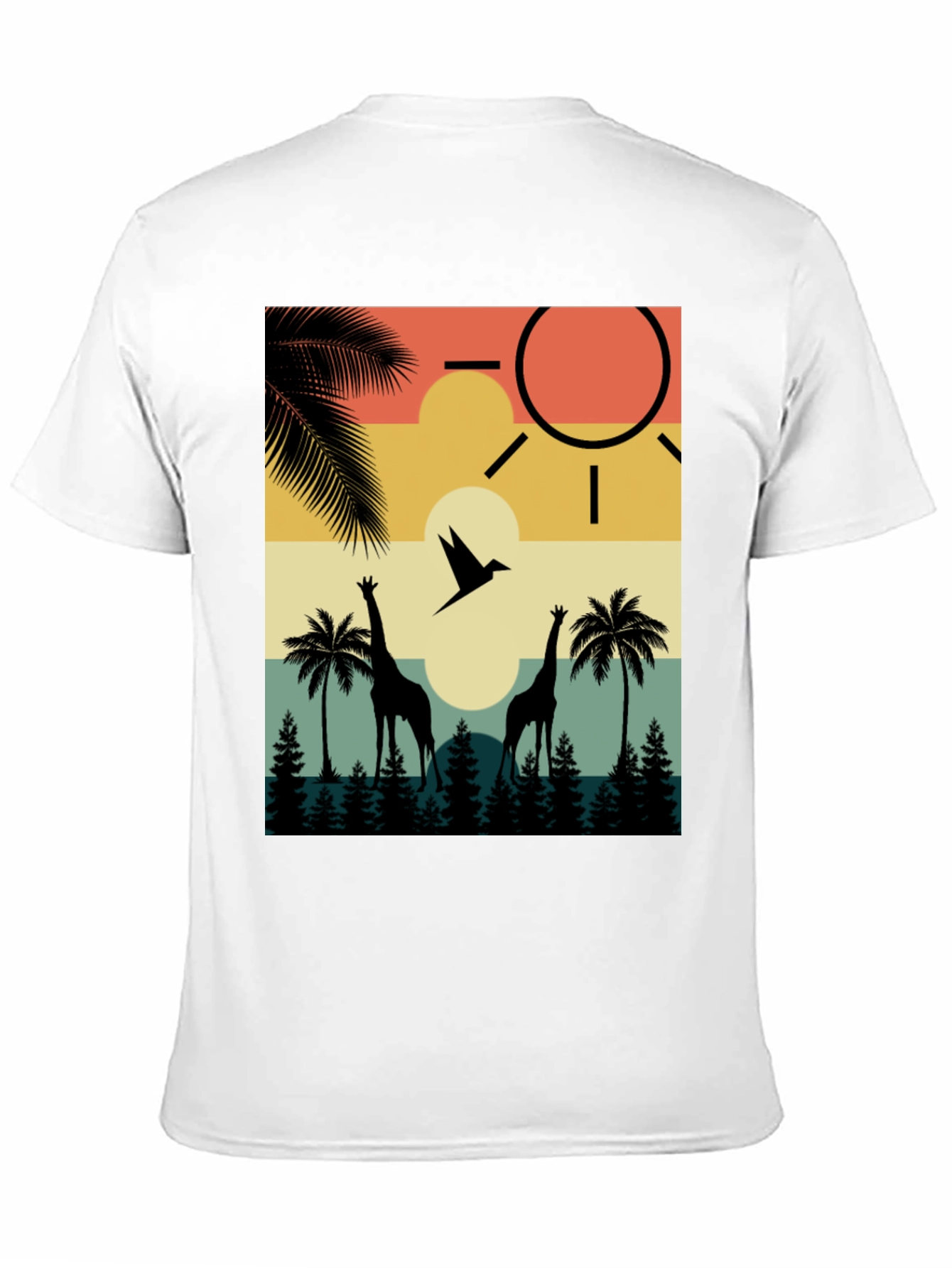 Retro Giraffe Sunset T-Shirt