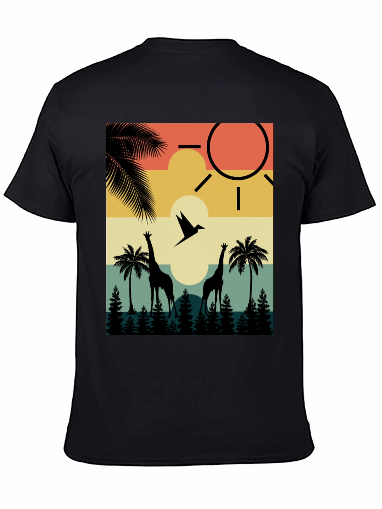 Retro Giraffe Sunset T-Shirt