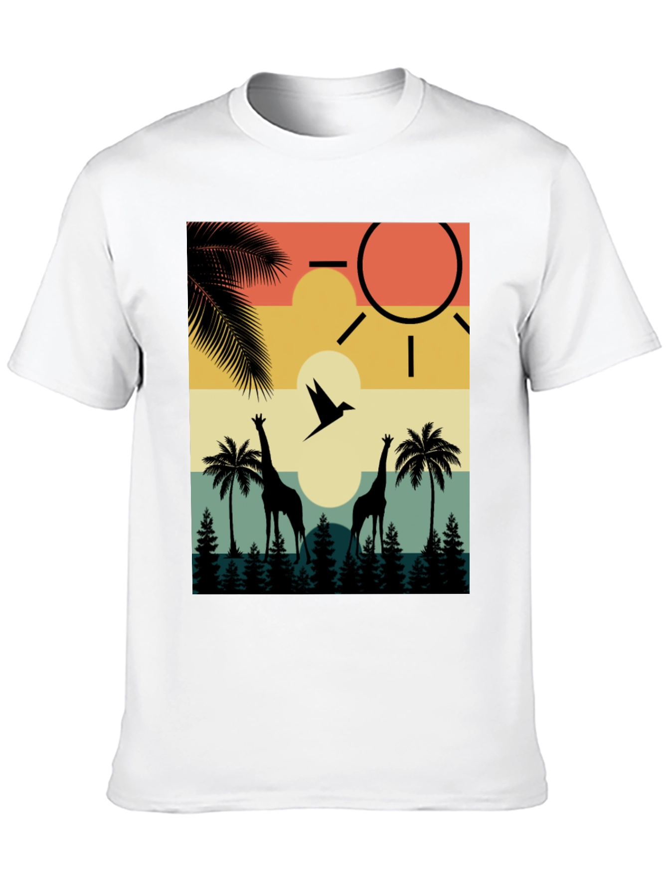 Retro Giraffe Sunset T-Shirt