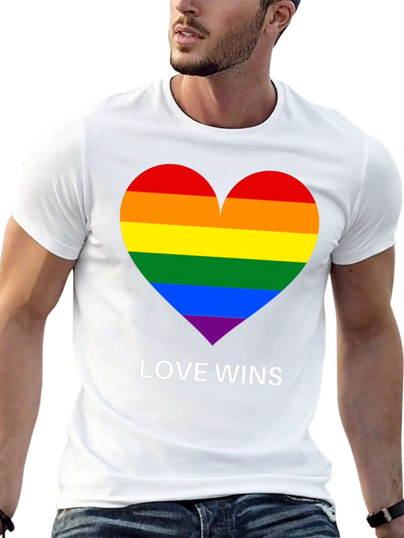 Love Wins Pride Rainbow Heart T-Shirt