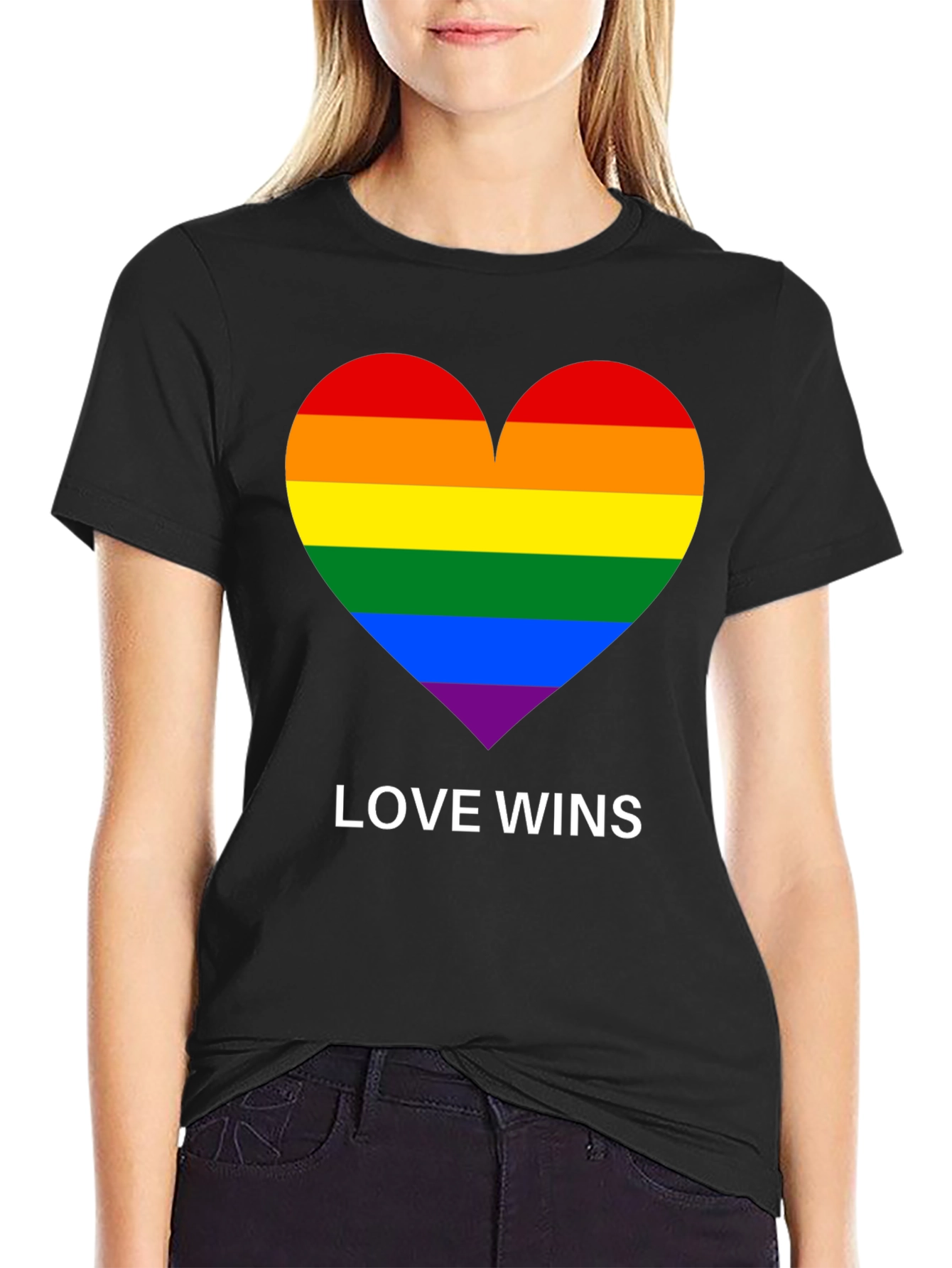 Love Wins Pride Rainbow Heart T-Shirt