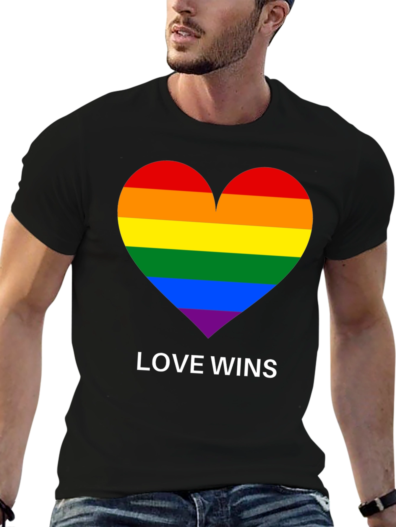 Love Wins Pride Rainbow Heart T-Shirt