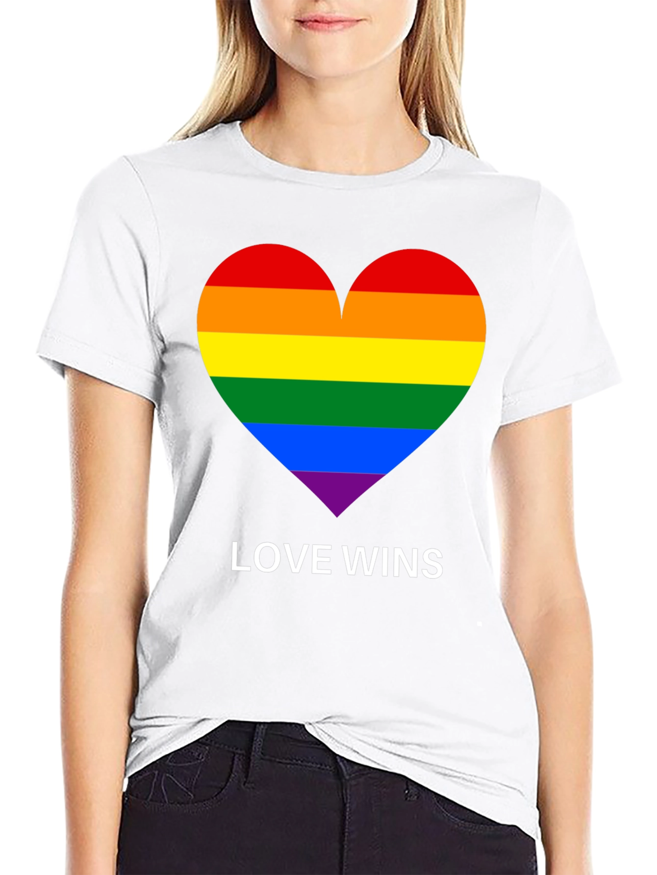 Love Wins Pride Rainbow Heart T-Shirt