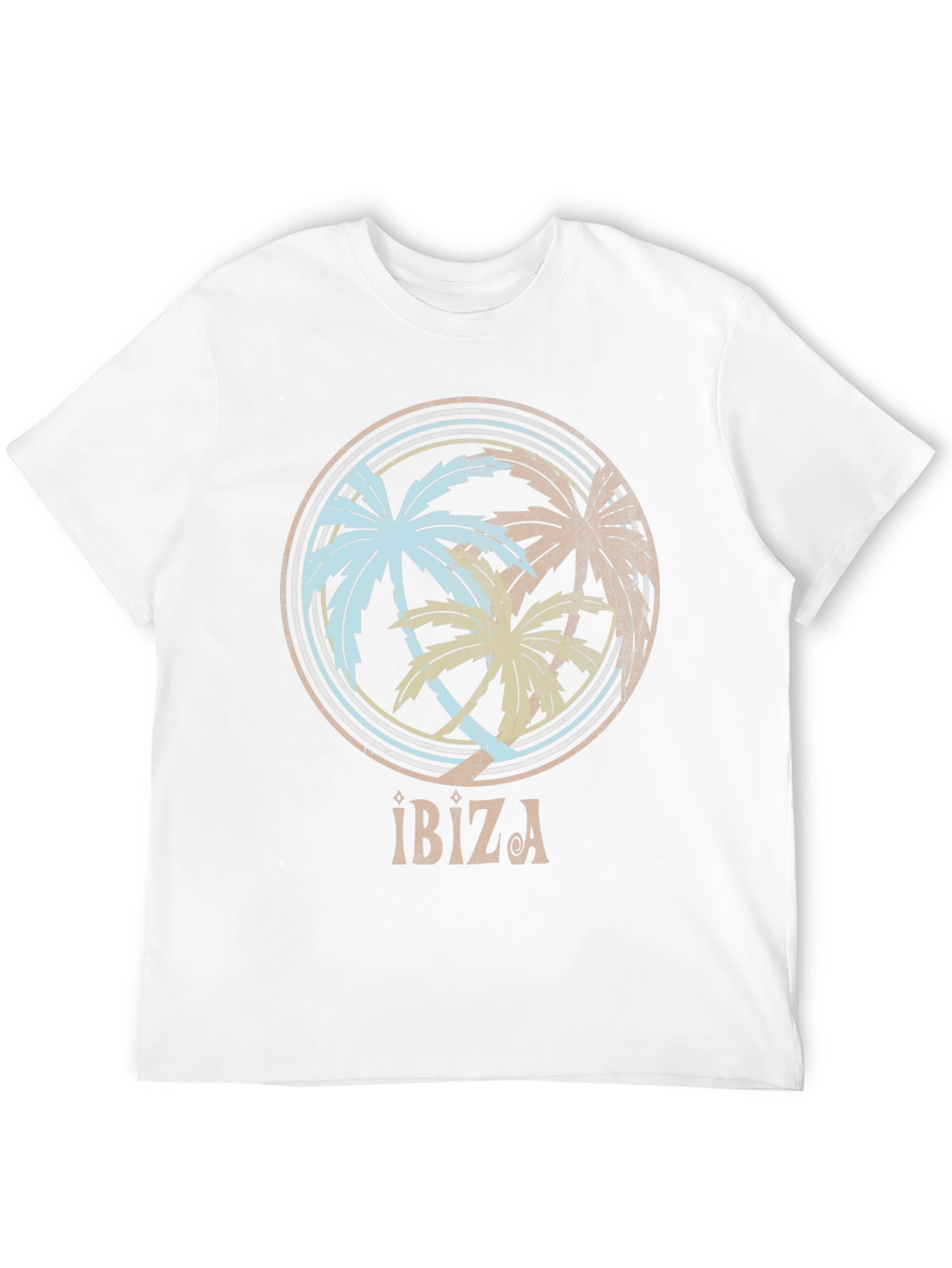 Ibiza Palm Tree Graphic Tee - Retro Summer Vibes