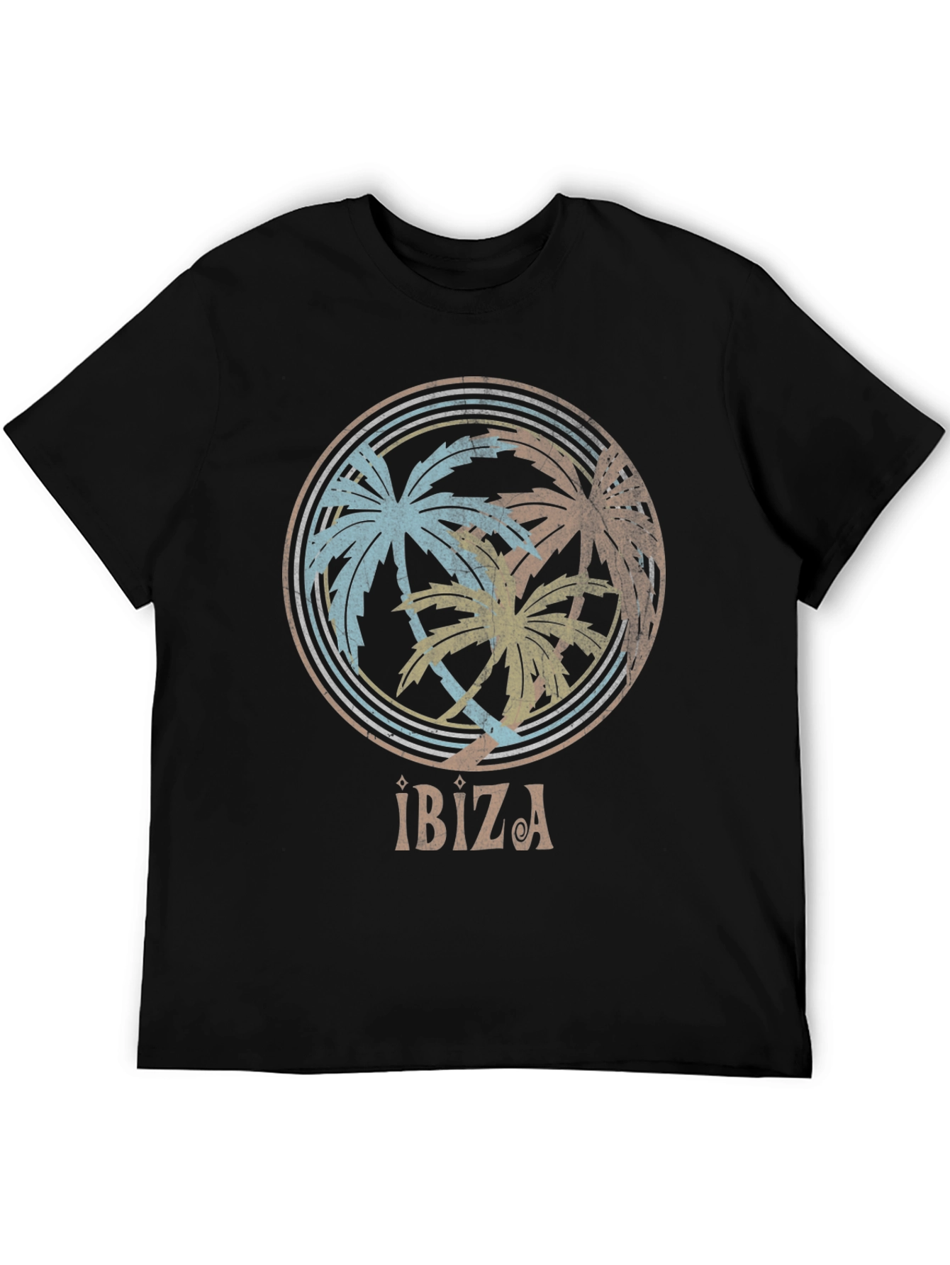 Ibiza Palm Tree Graphic Tee - Retro Summer Vibes