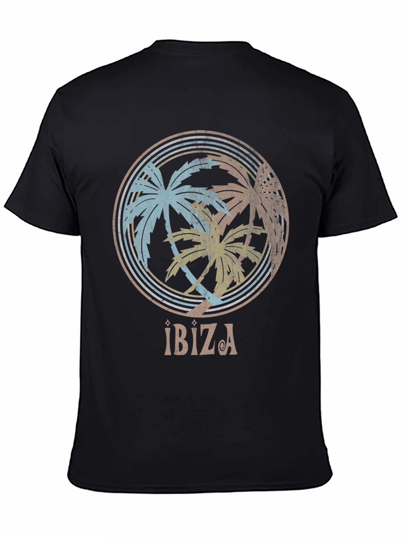 Ibiza Palm Tree Graphic Tee - Retro Summer Vibes